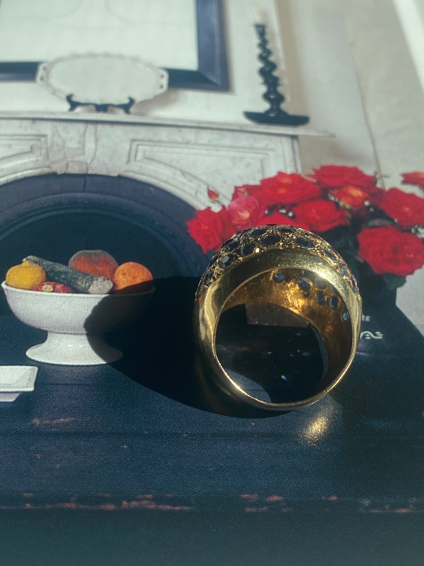 14k Sapphire Bombe Ring