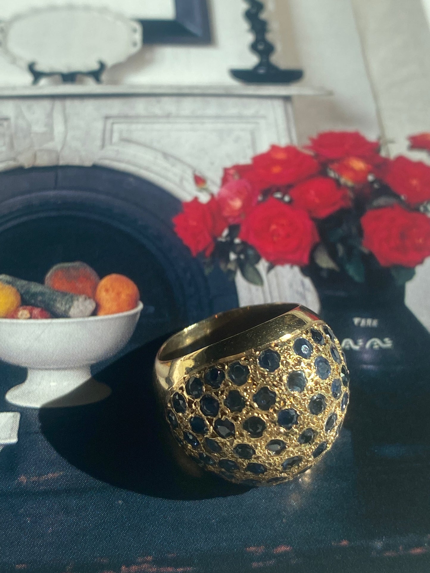 14k Sapphire Bombe Ring