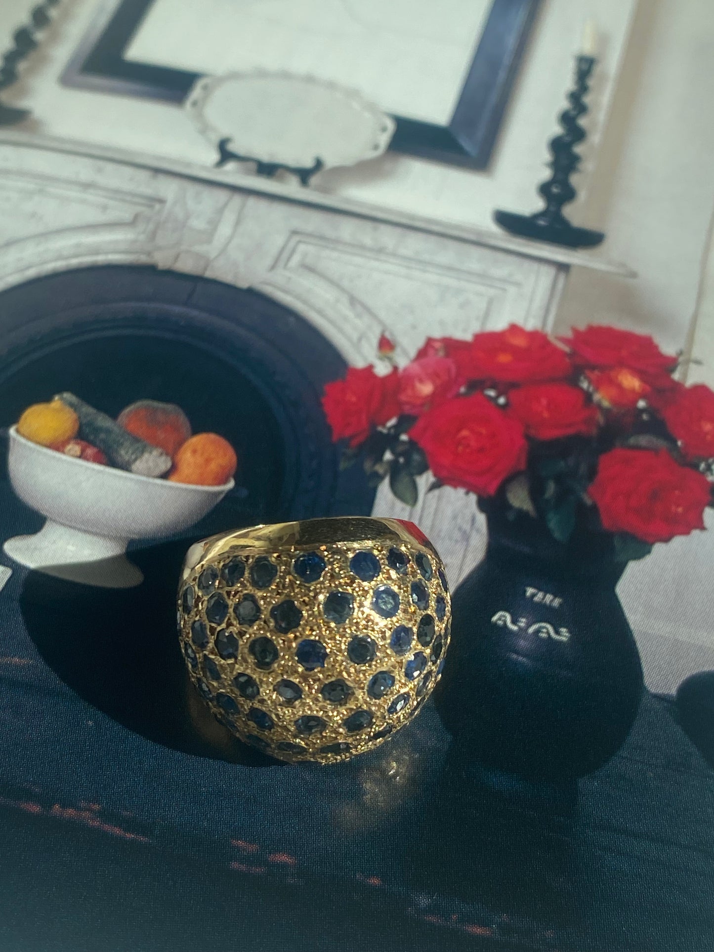 14k Sapphire Bombe Ring