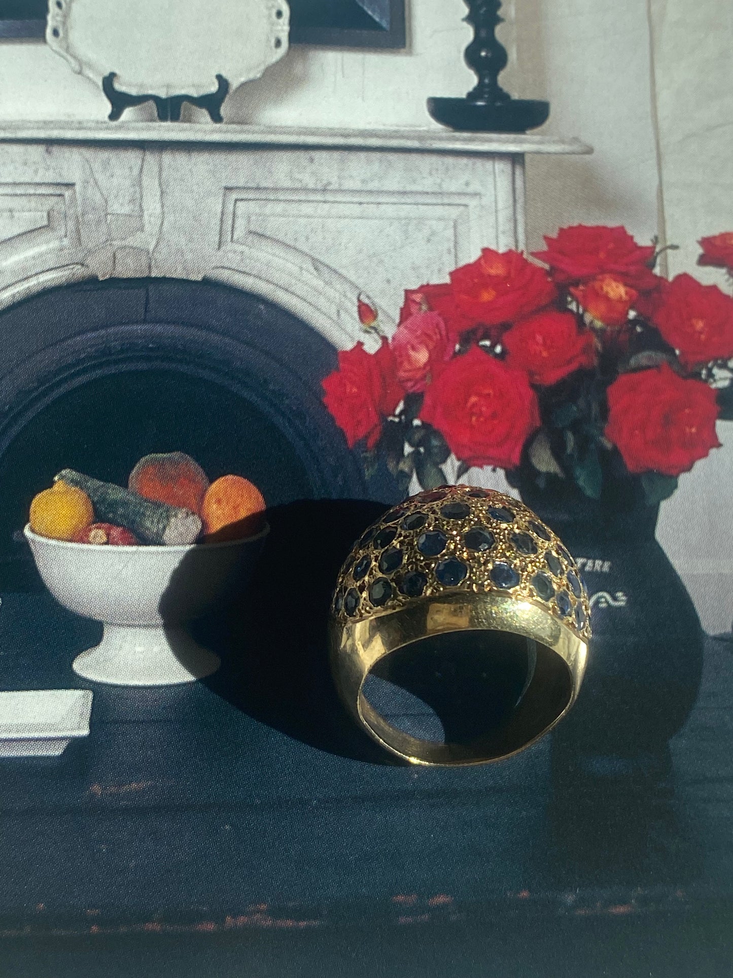 14k Sapphire Bombe Ring