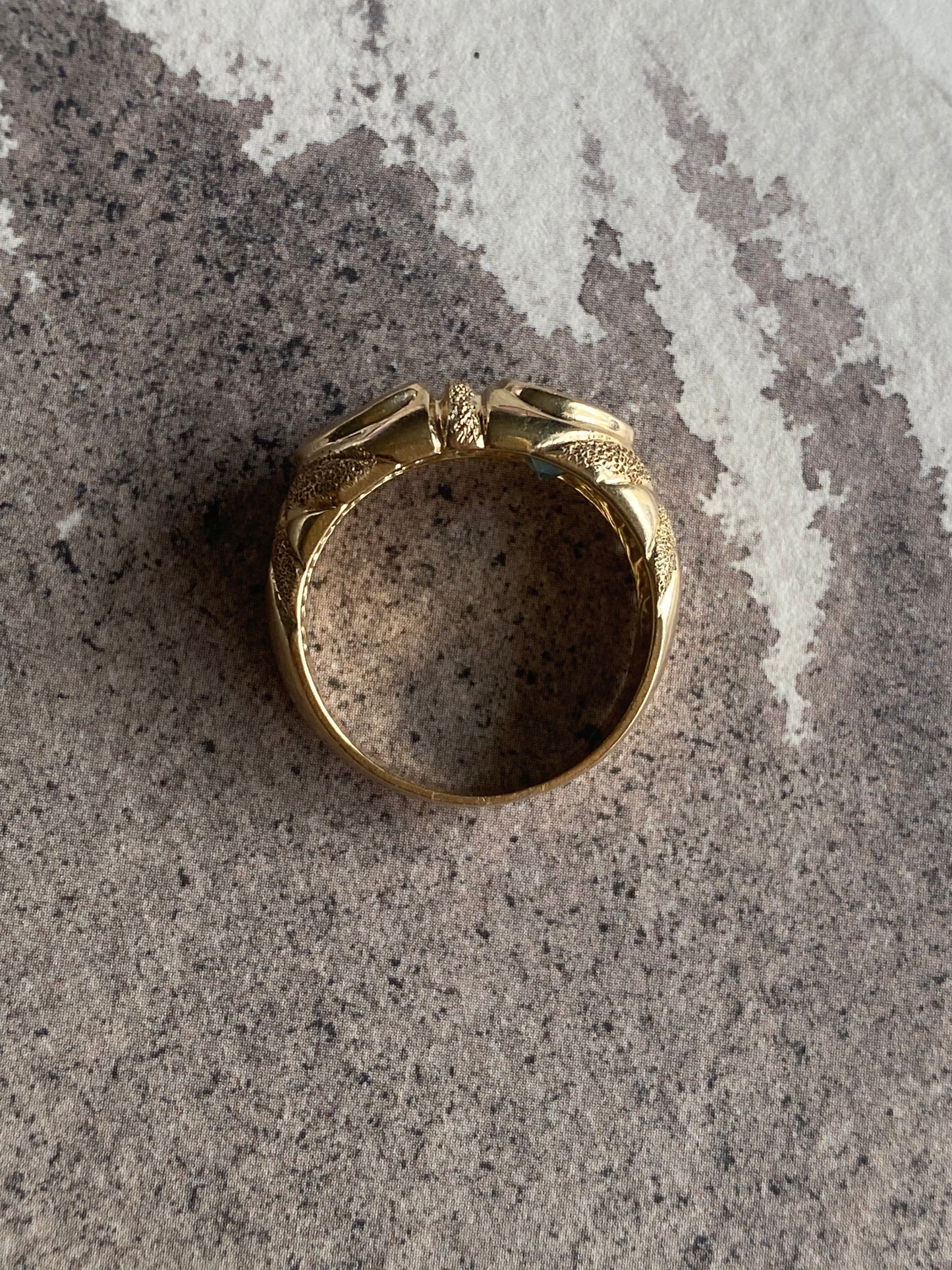 Double Heart Gemstone Ring