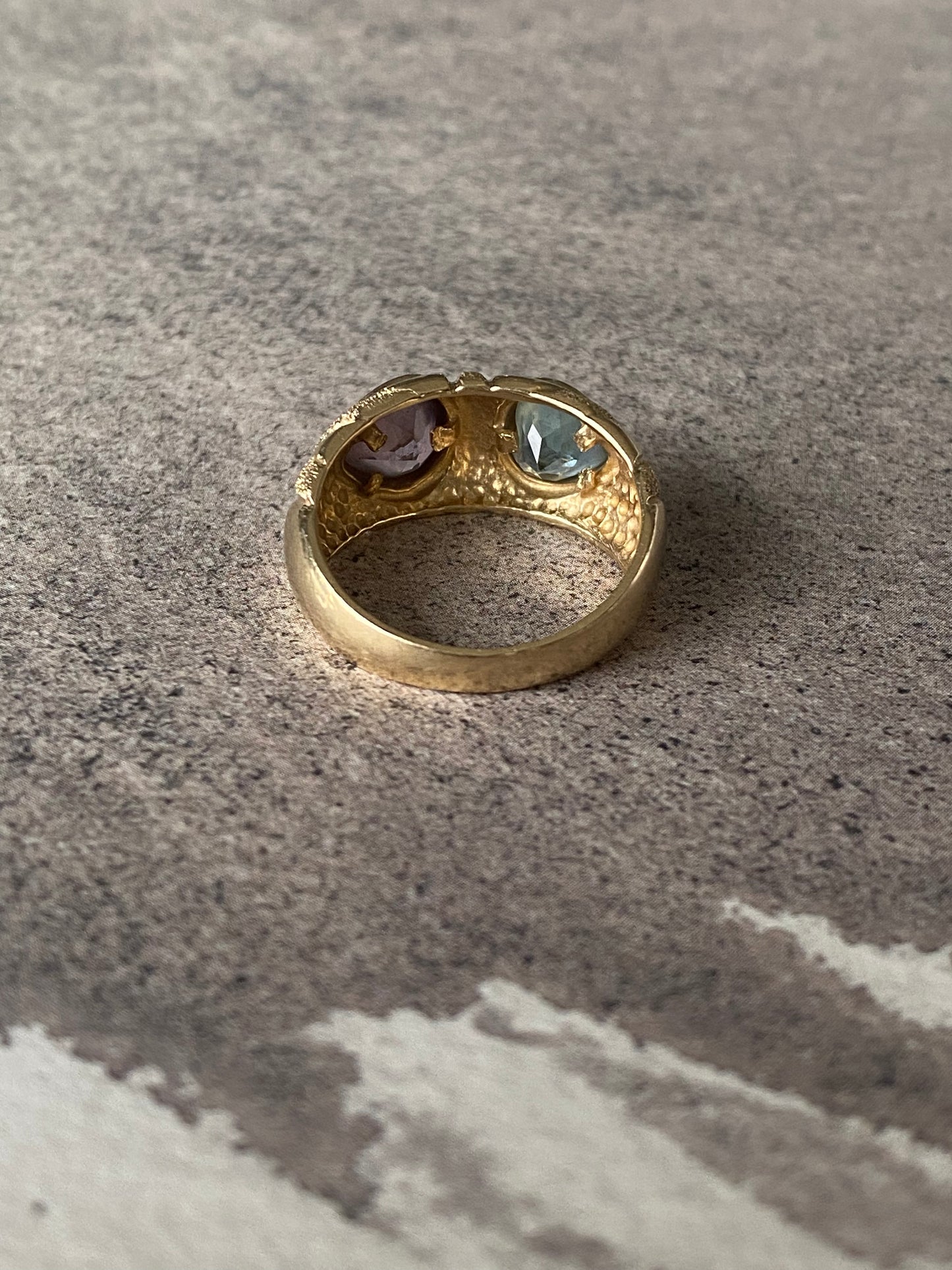 Double Heart Gemstone Ring