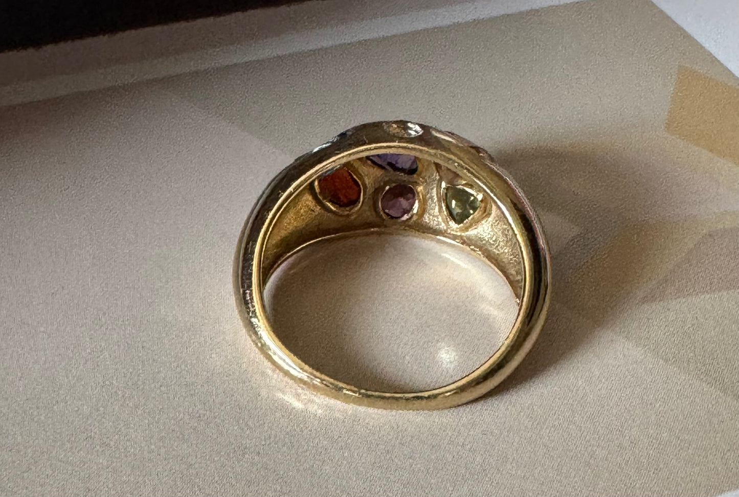 Multi Gemstone Dome Ring