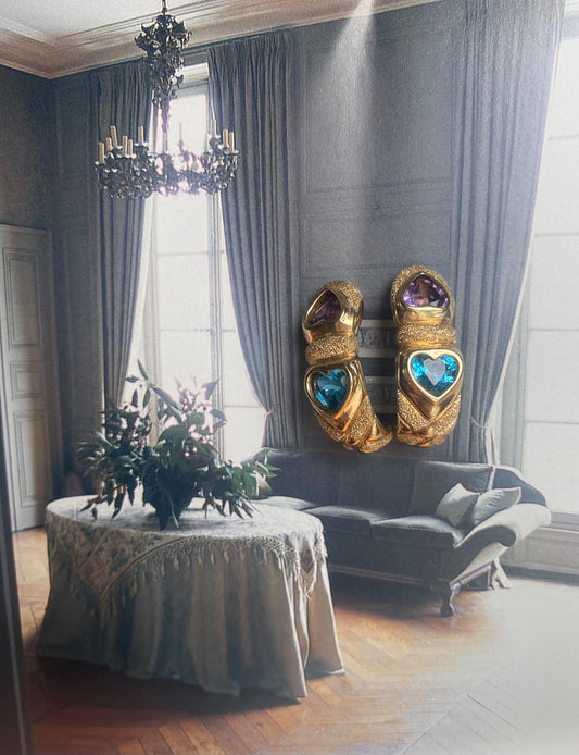 Double Heart Half Hoops