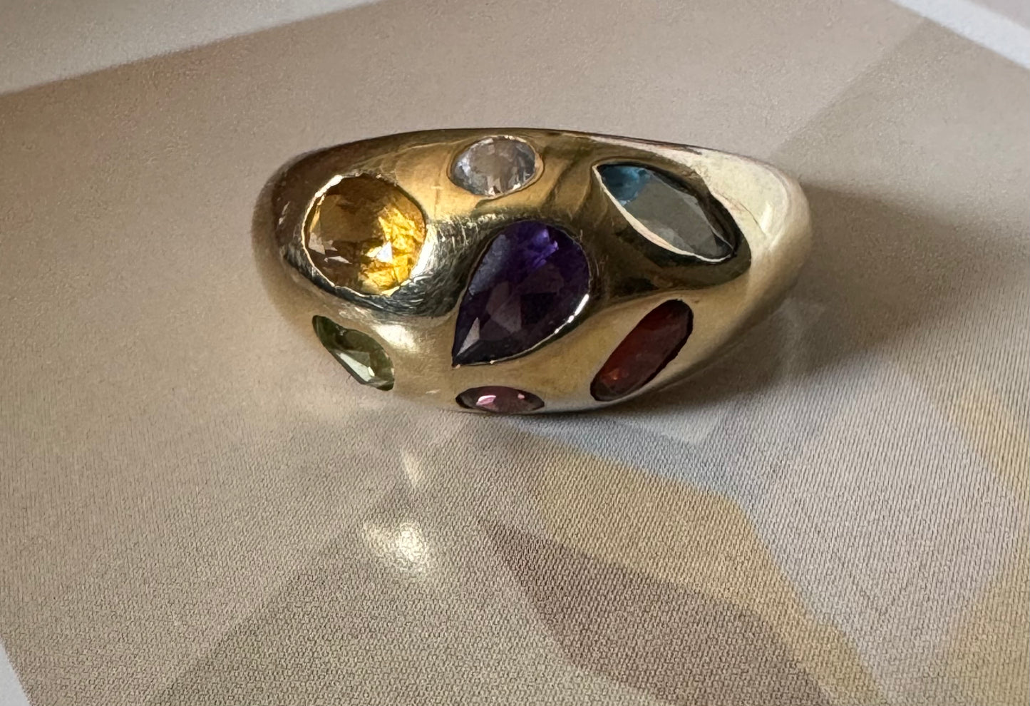 Multi Gemstone Dome Ring