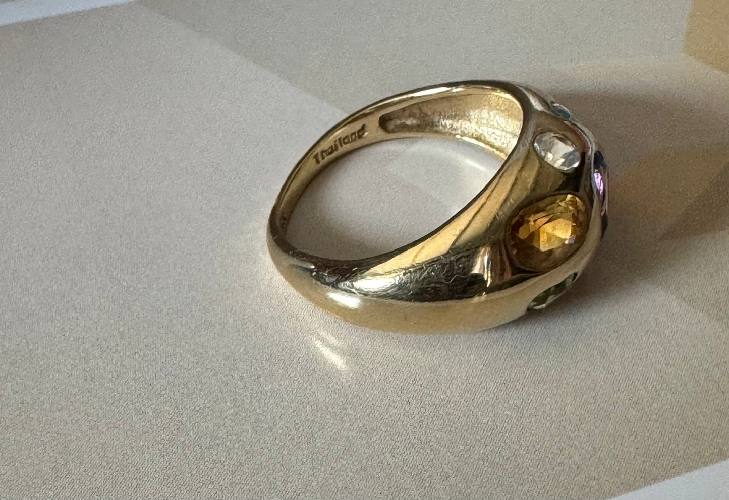 Multi Gemstone Dome Ring