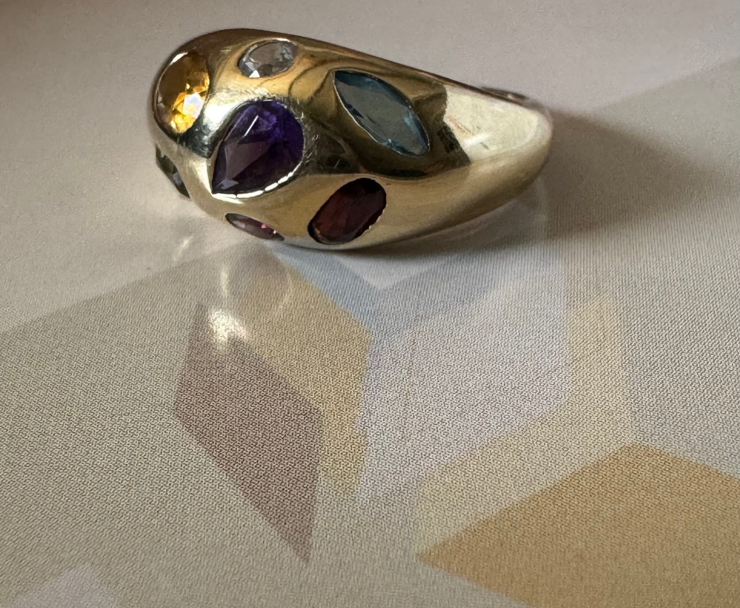 Multi Gemstone Dome Ring