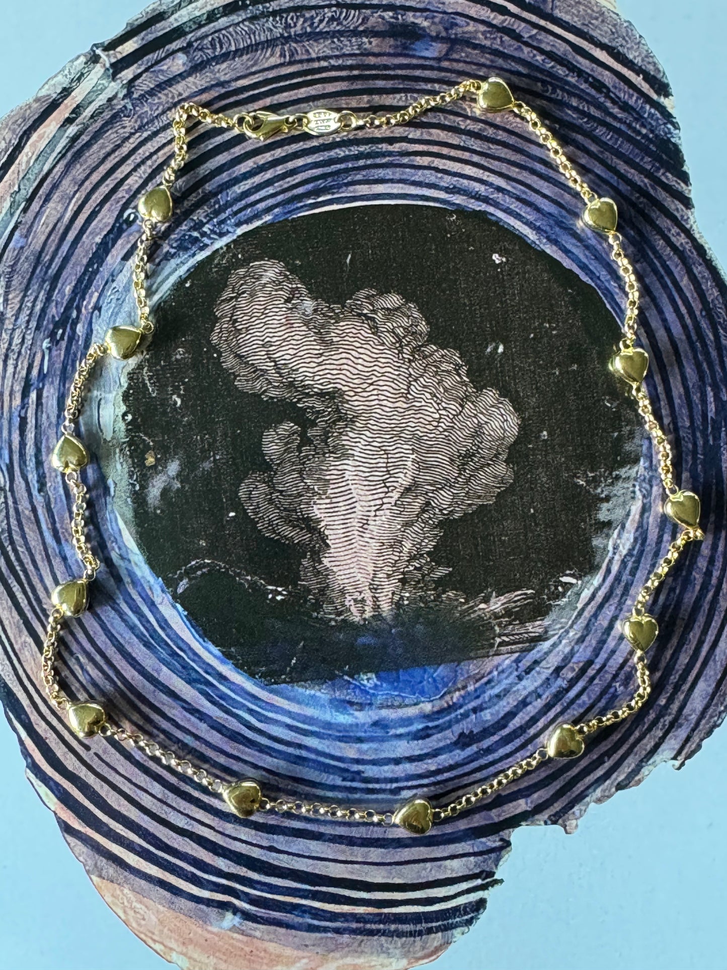 Puffy Heart Station Necklace