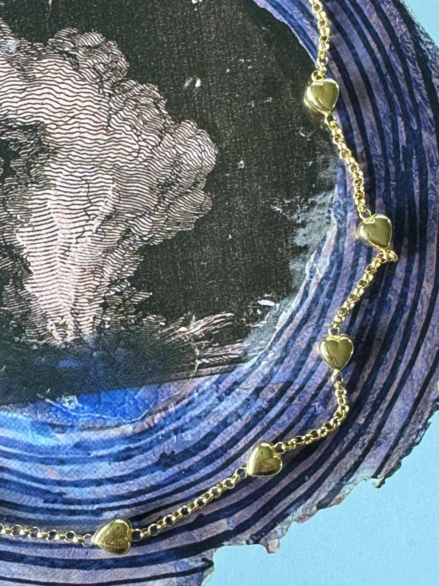 Puffy Heart Station Necklace