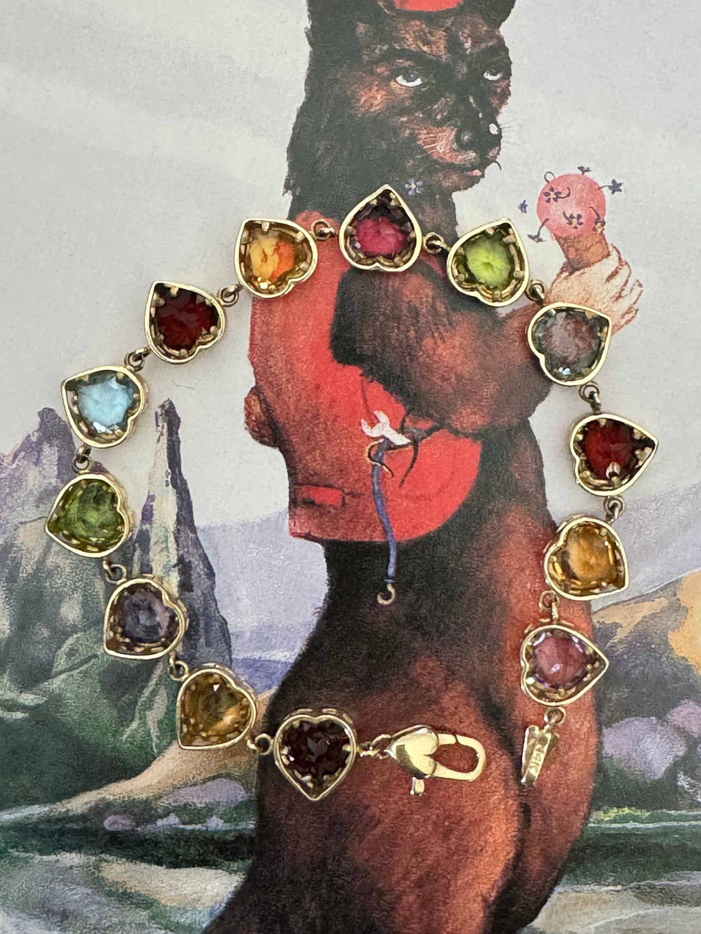 Heart Gemstone Bracelet