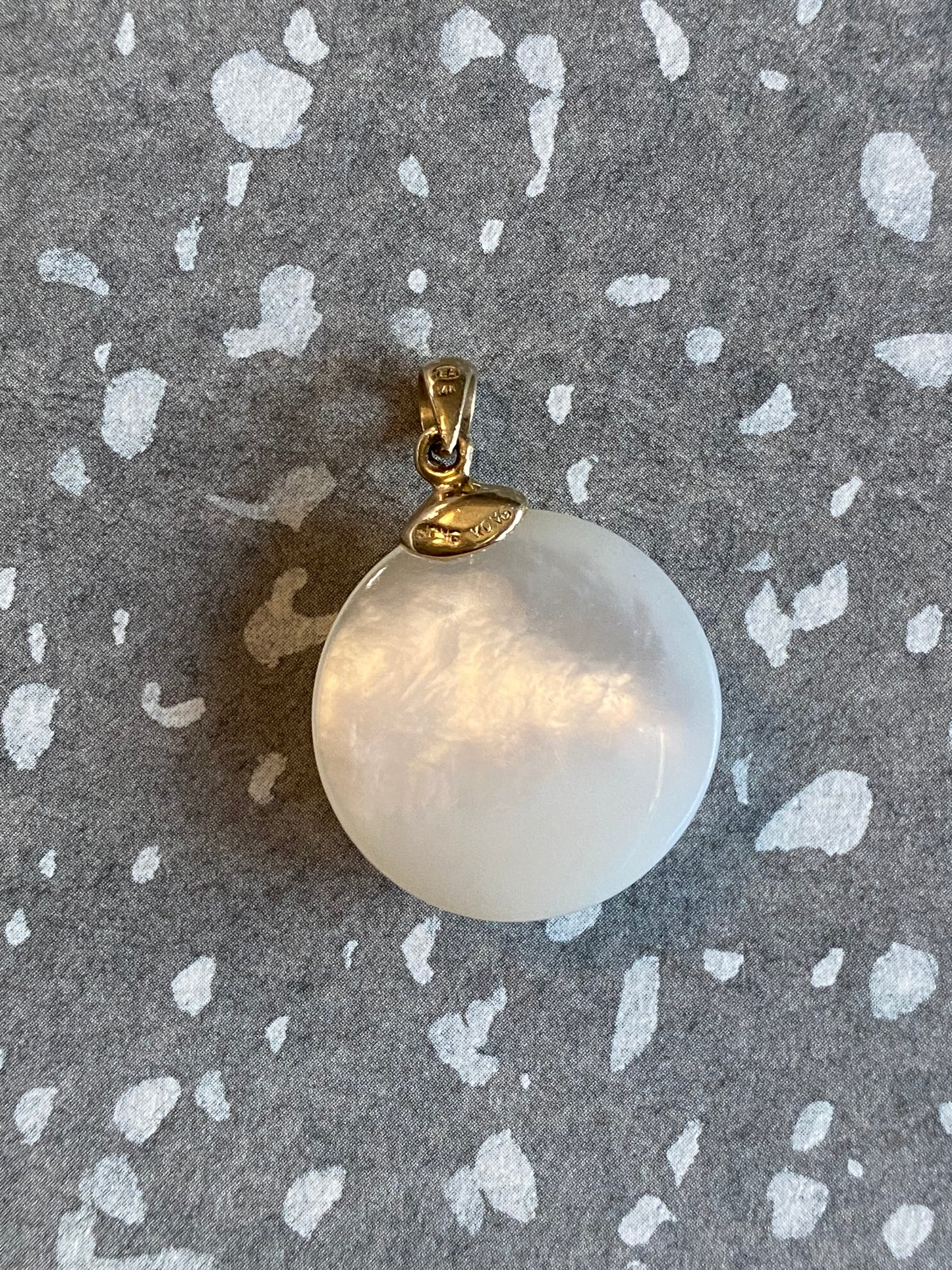 14k Mother of Pearl Man in the Moon Charm