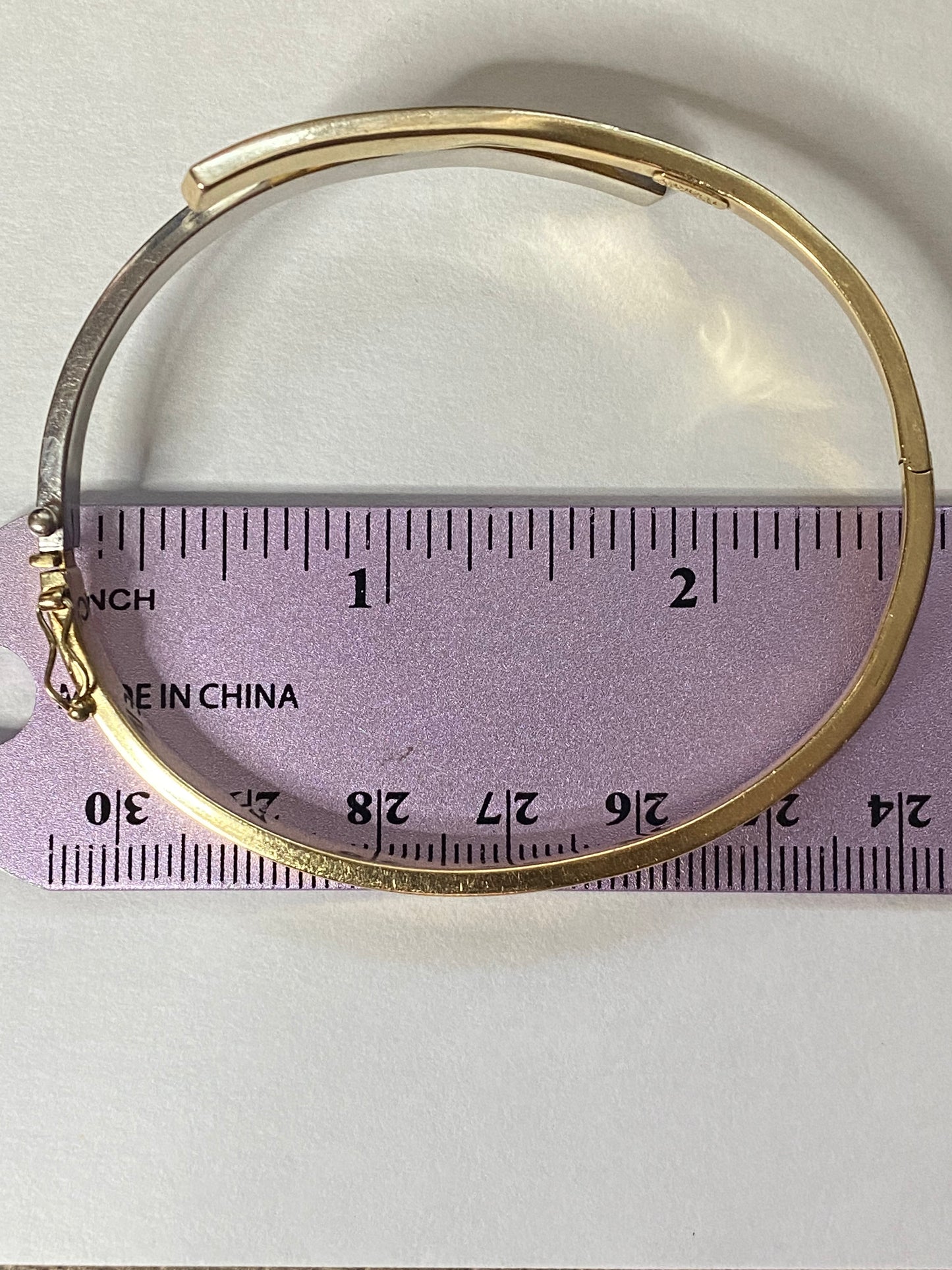 14k Two-tone Hinged Bangle
