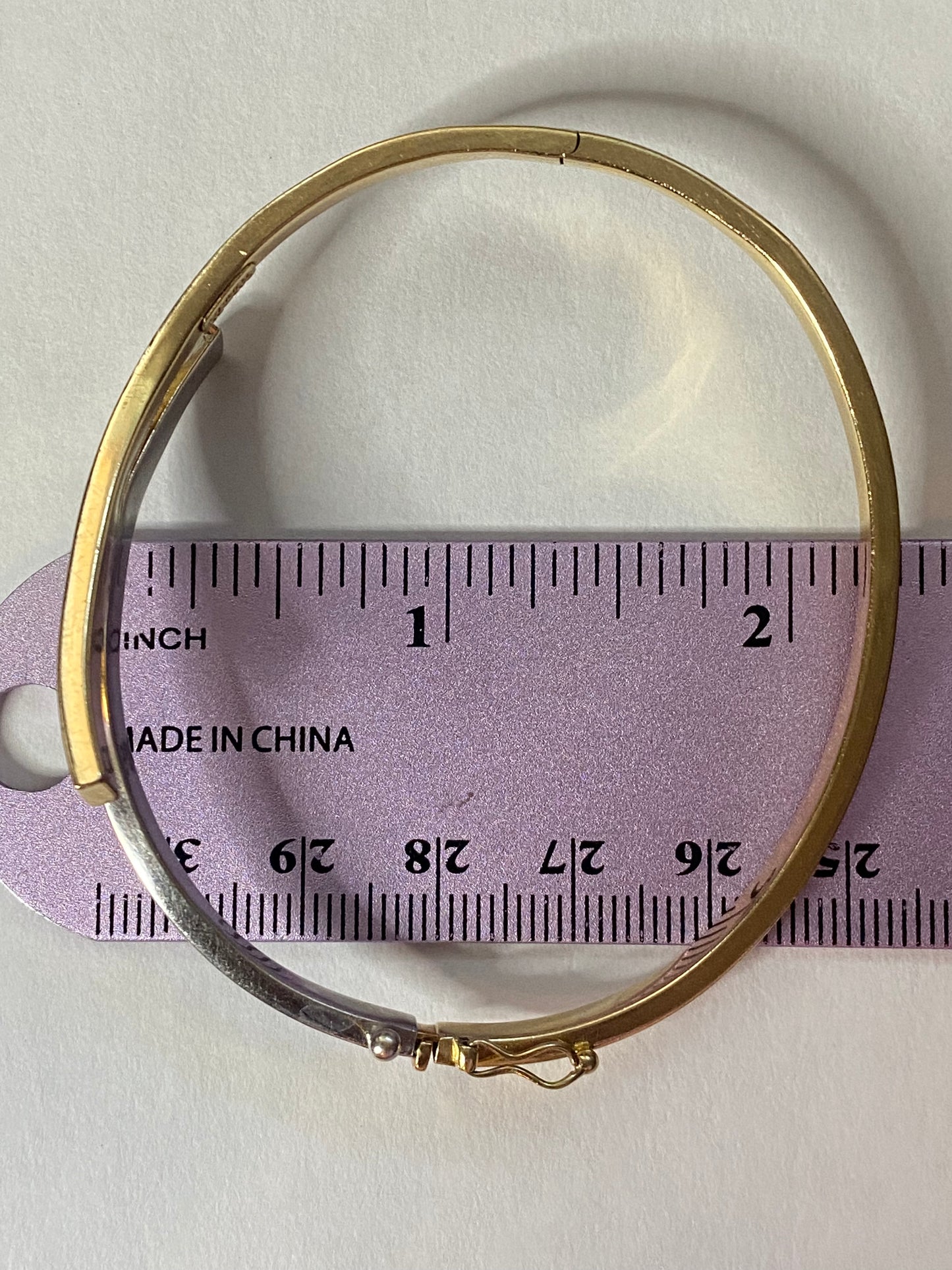14k Two-tone Hinged Bangle