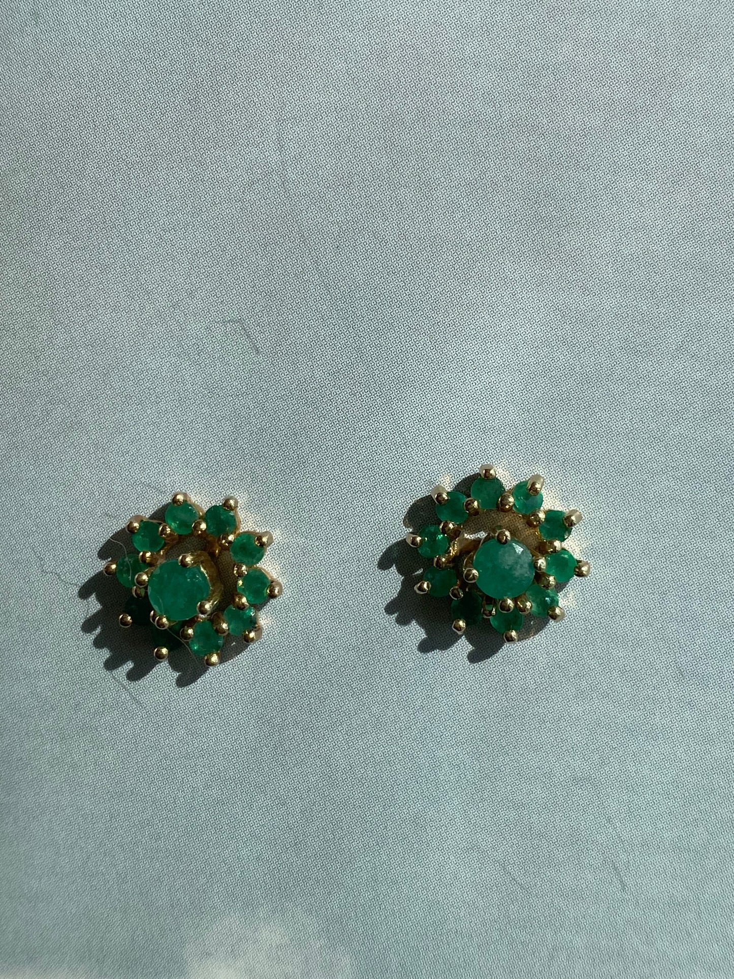 Emerald Halo Earrings
