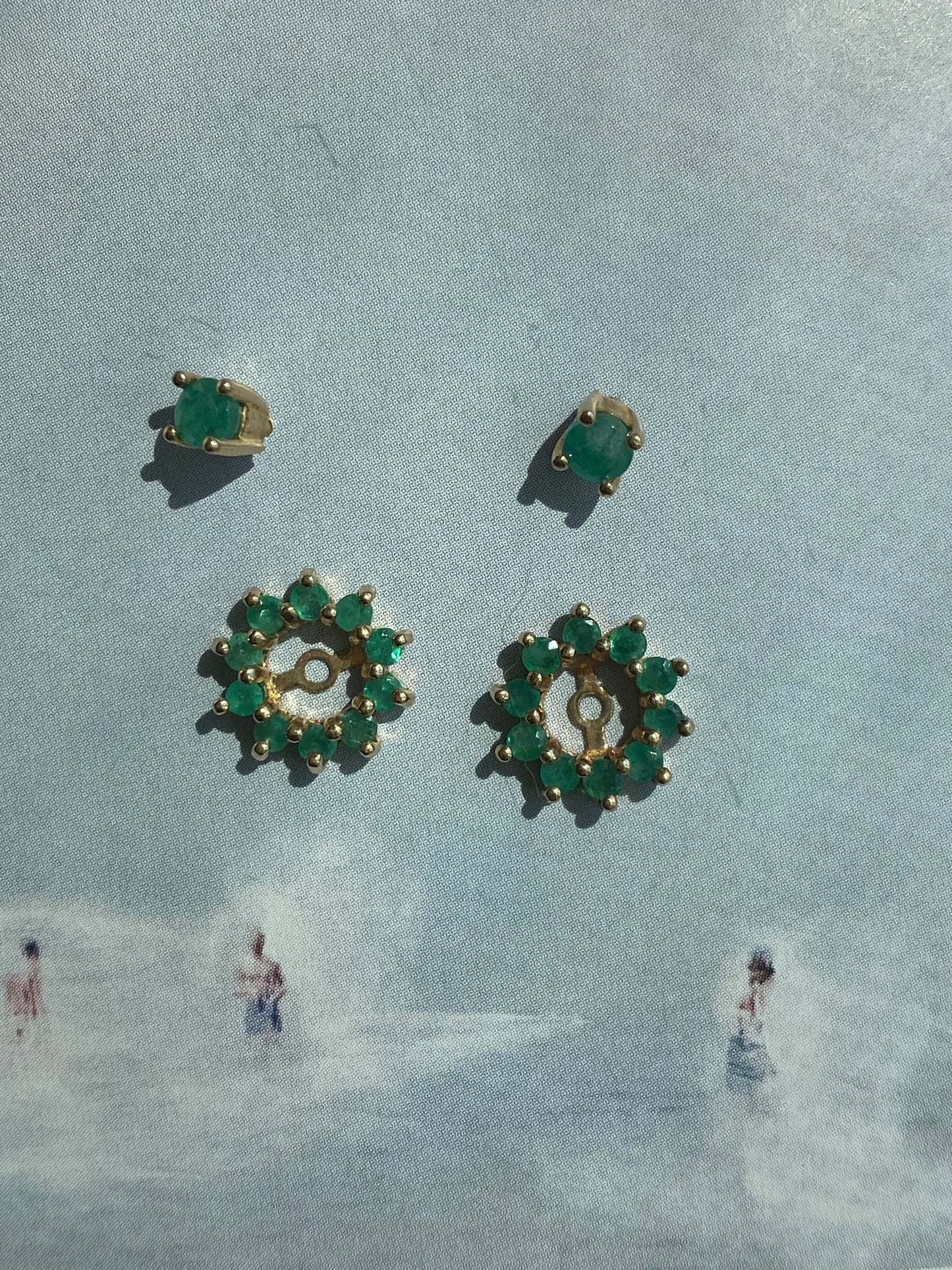 Emerald Halo Earrings