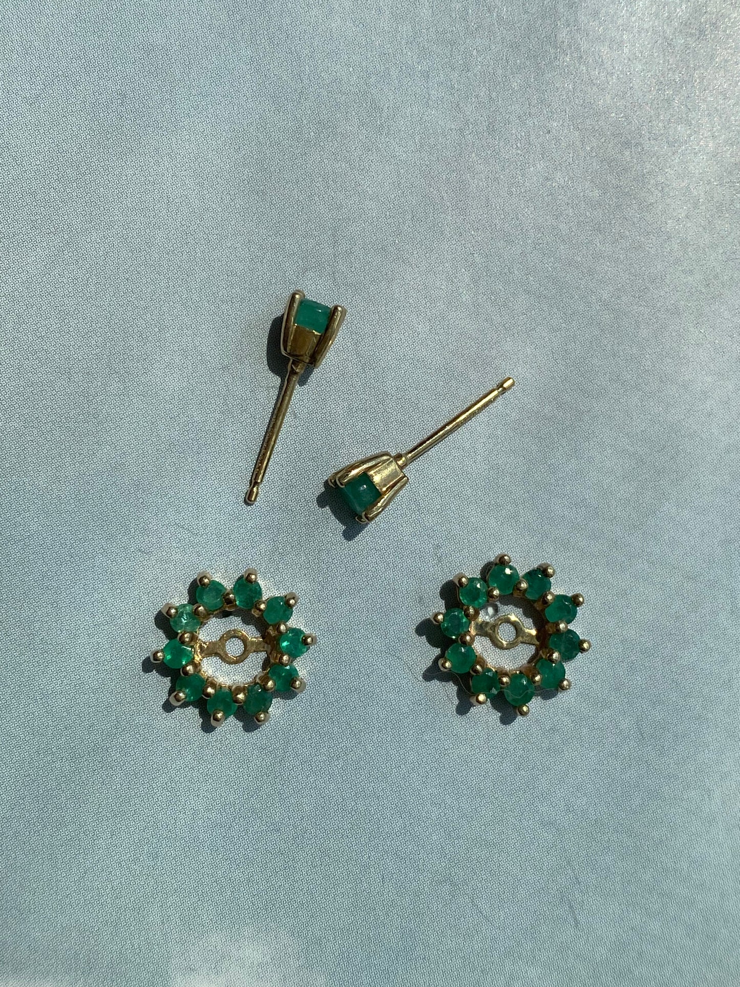 Emerald Halo Earrings