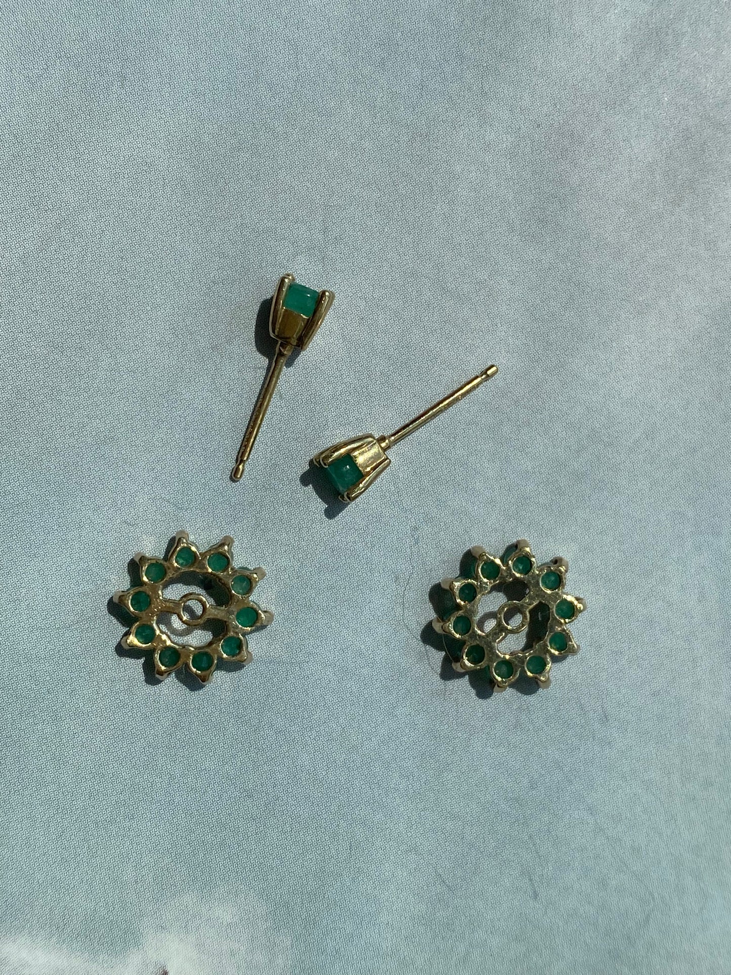 Emerald Halo Earrings