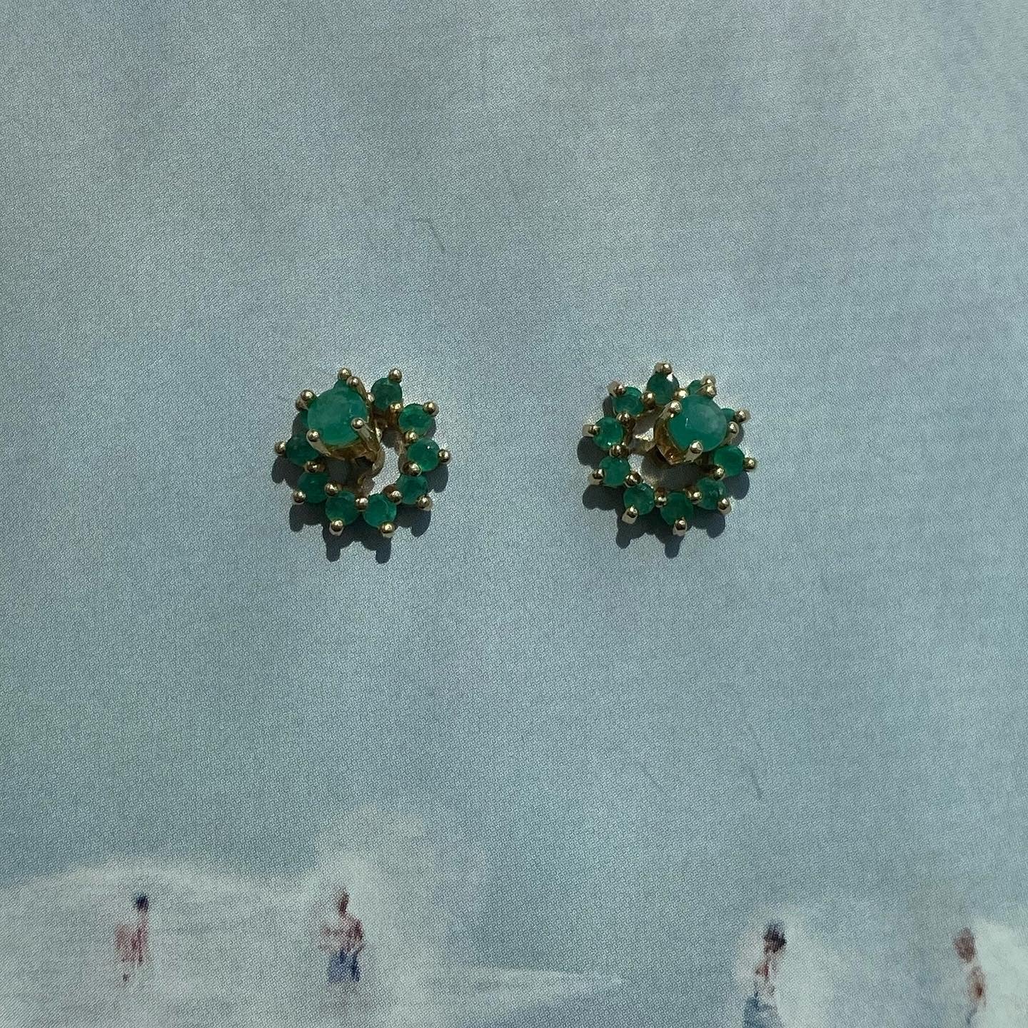Emerald Halo Earrings