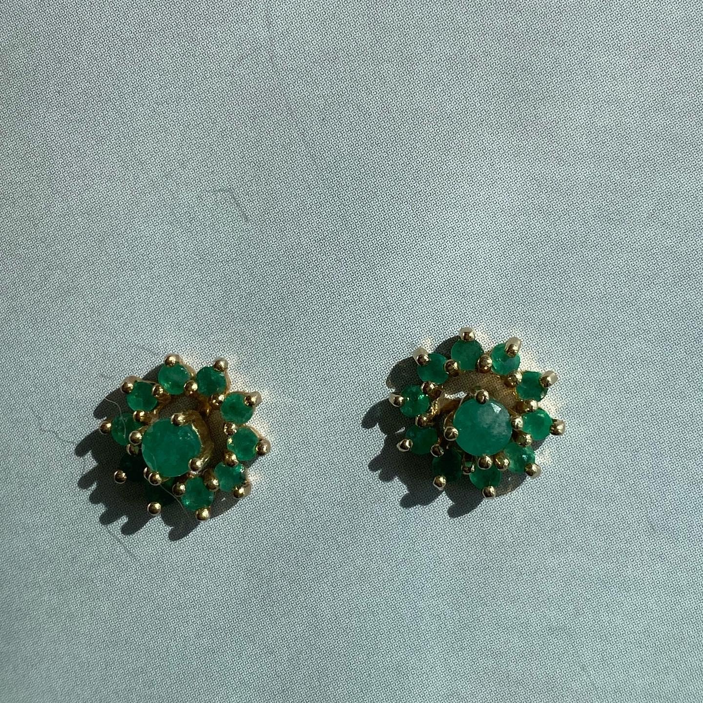 Emerald Halo Earrings
