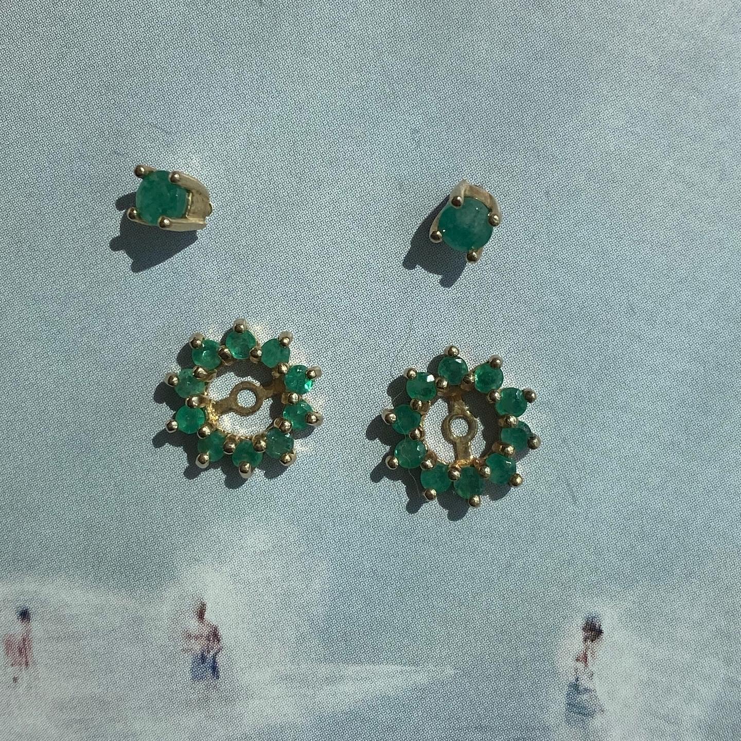 Emerald Halo Earrings