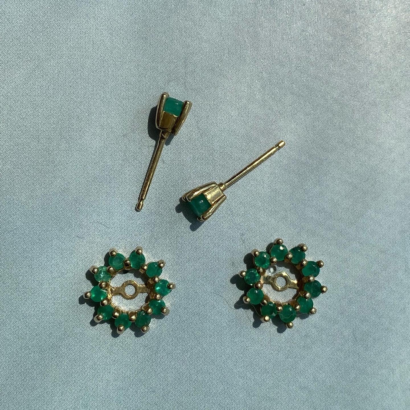 Emerald Halo Earrings