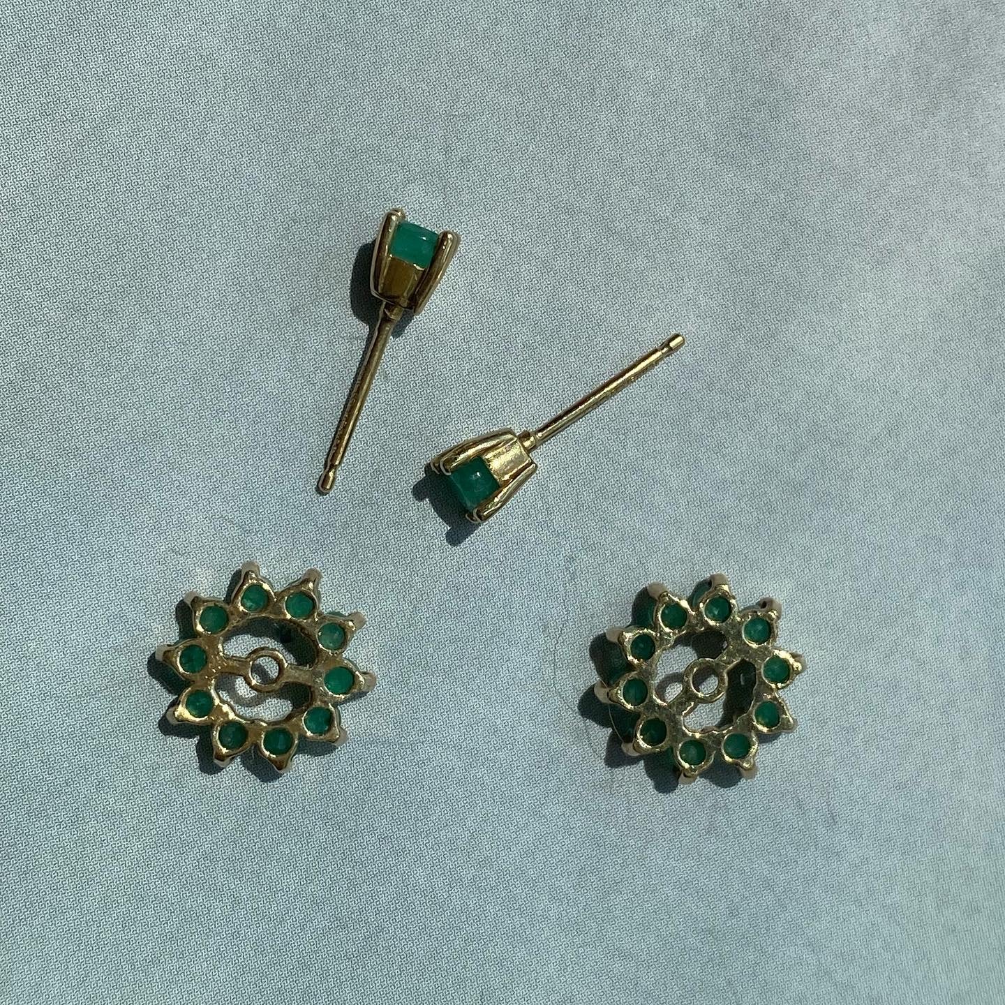 Emerald Halo Earrings
