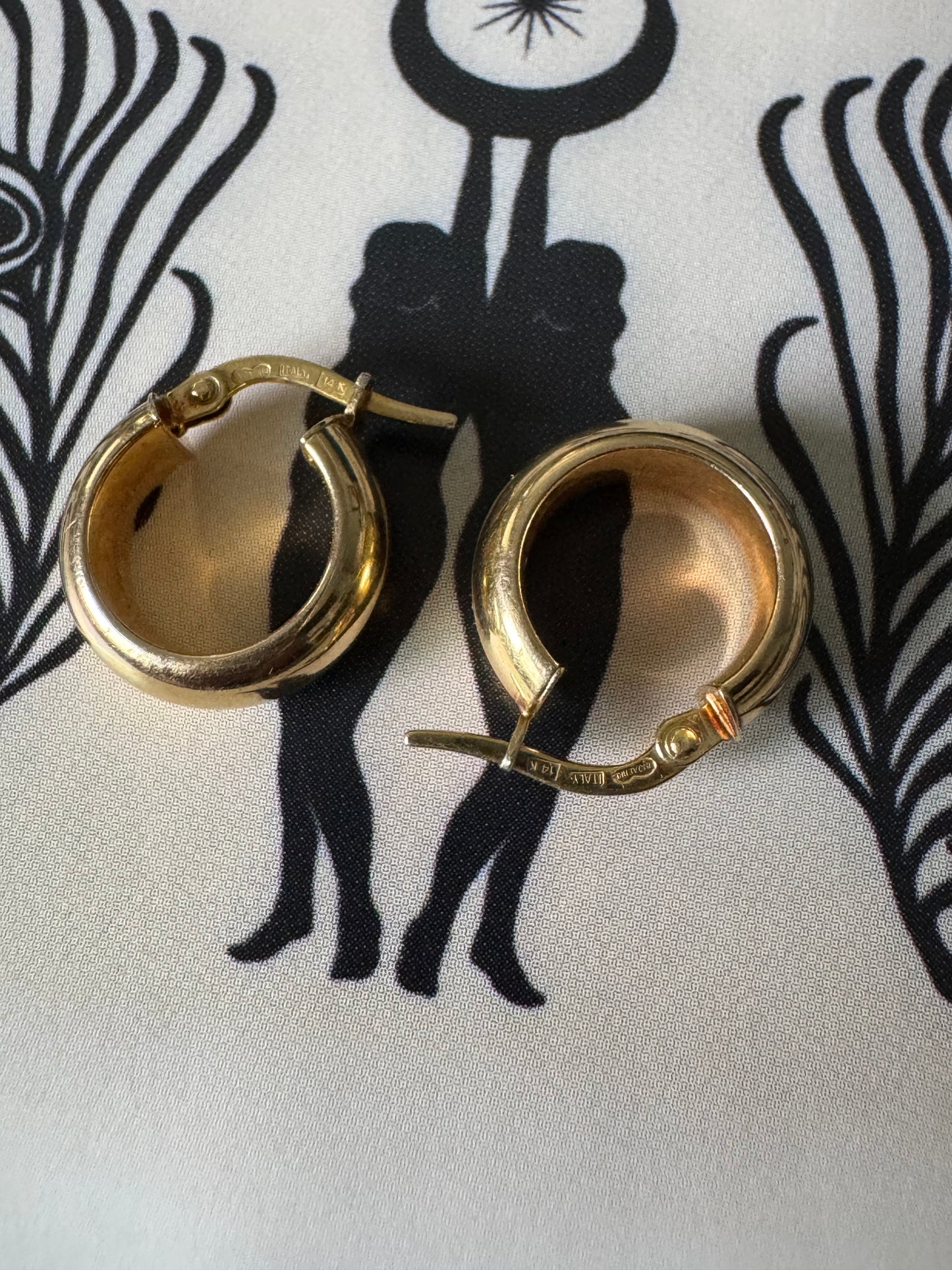 Domed Huggie Hoop Earrings