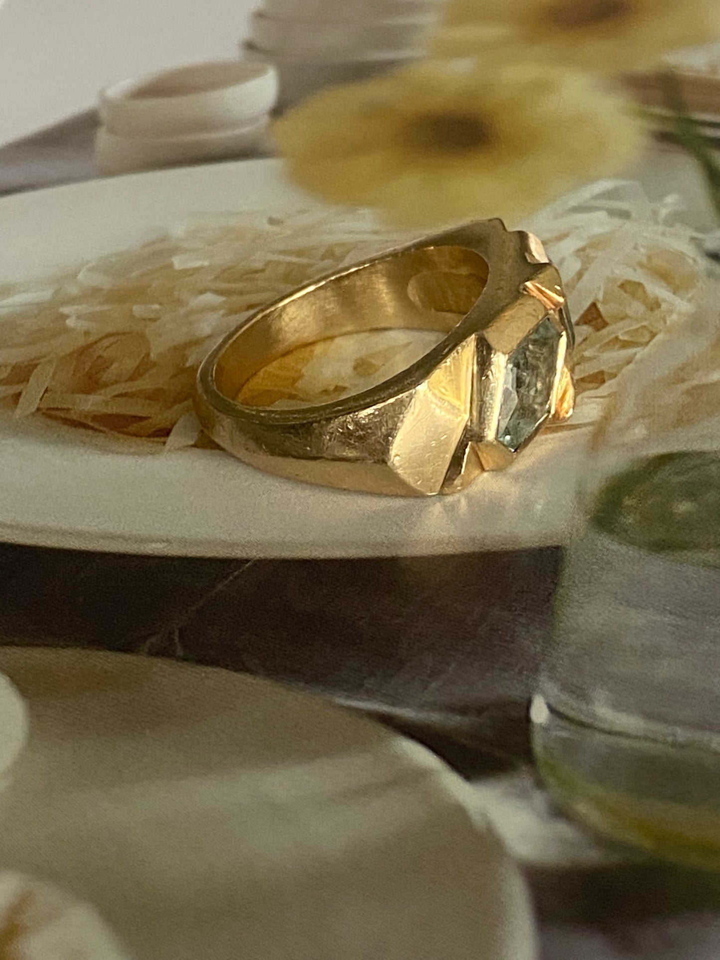 Double Aquamarine Ring