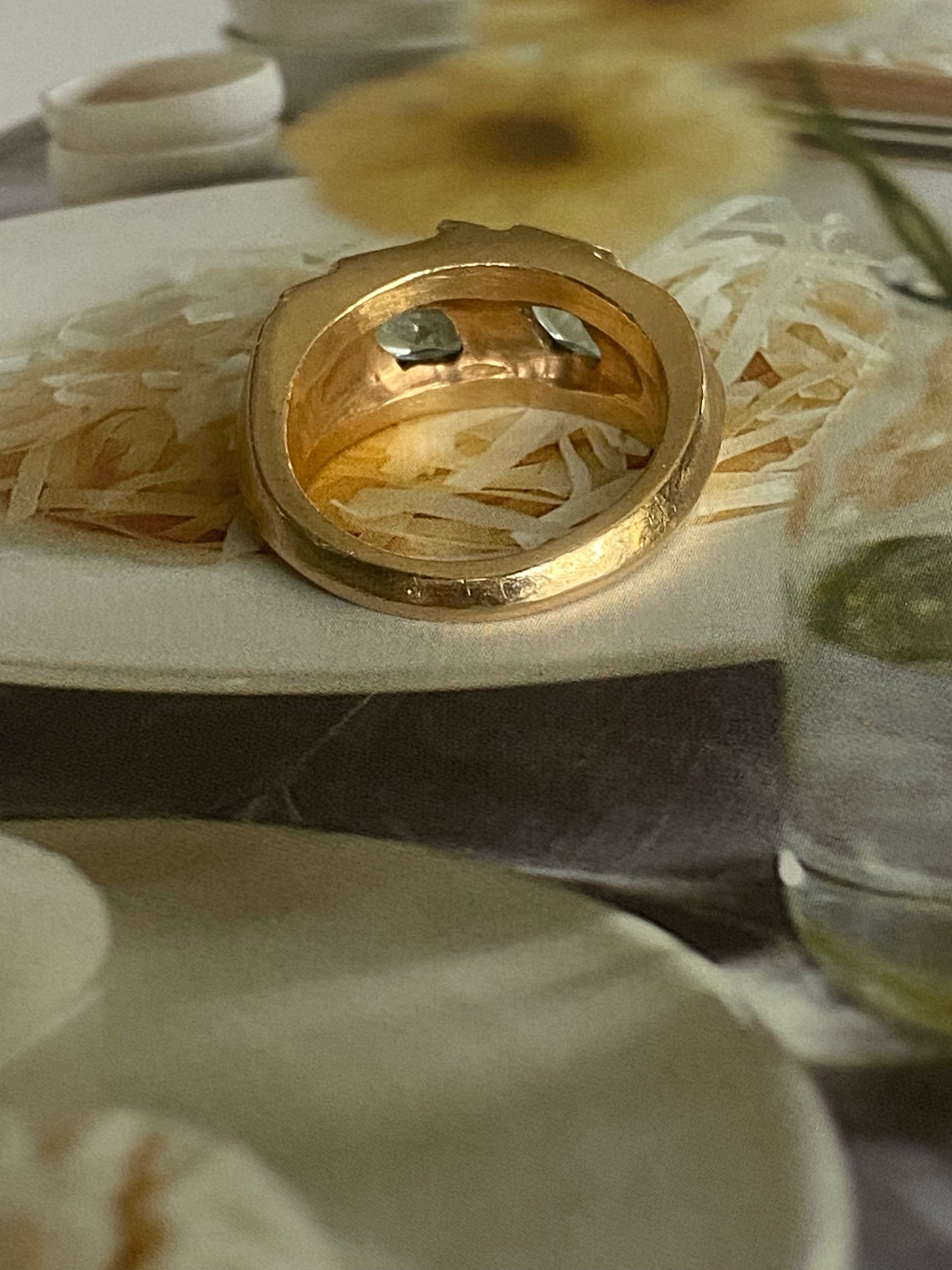 Double Aquamarine Ring