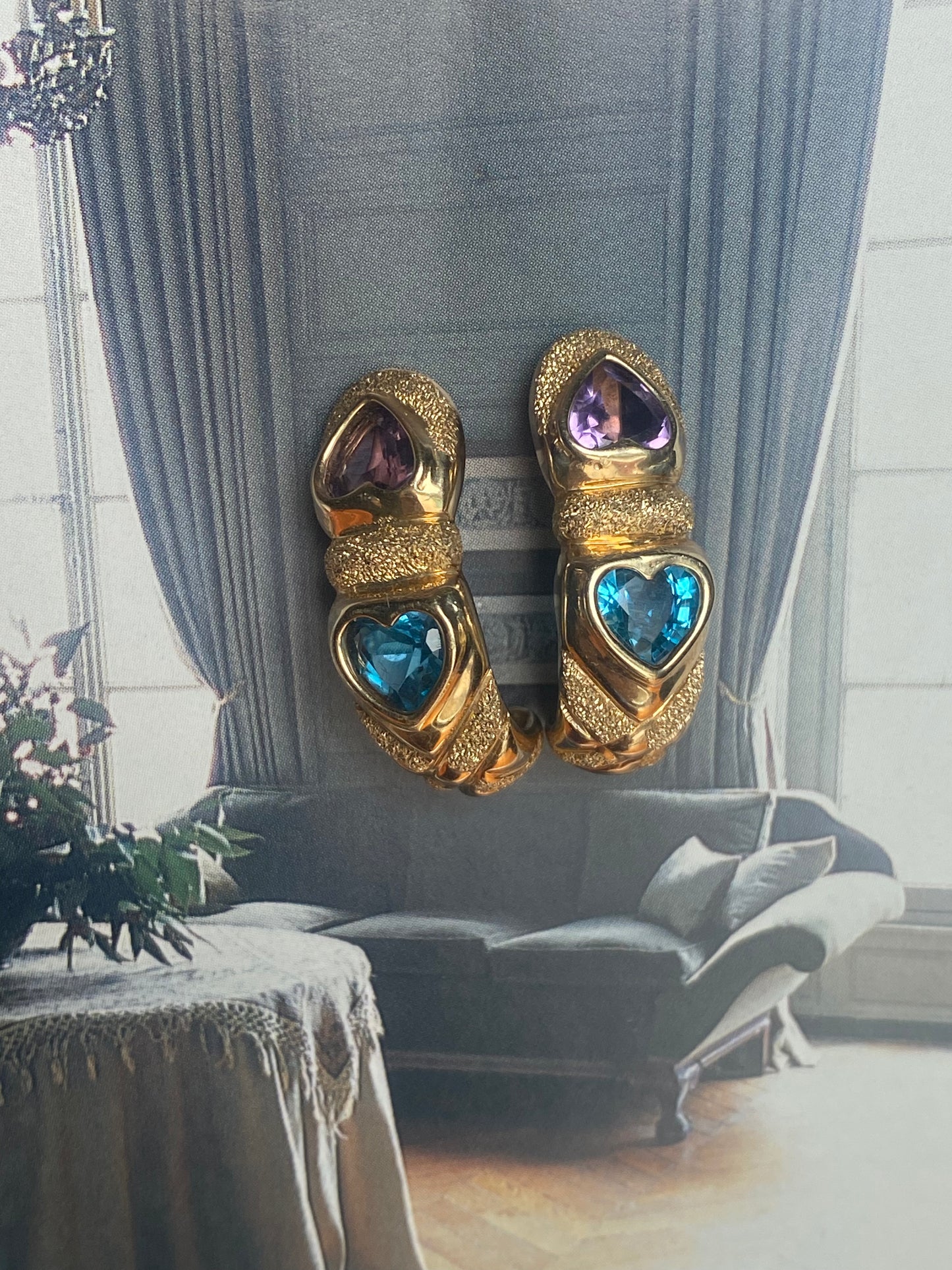 Double Heart Half Hoops