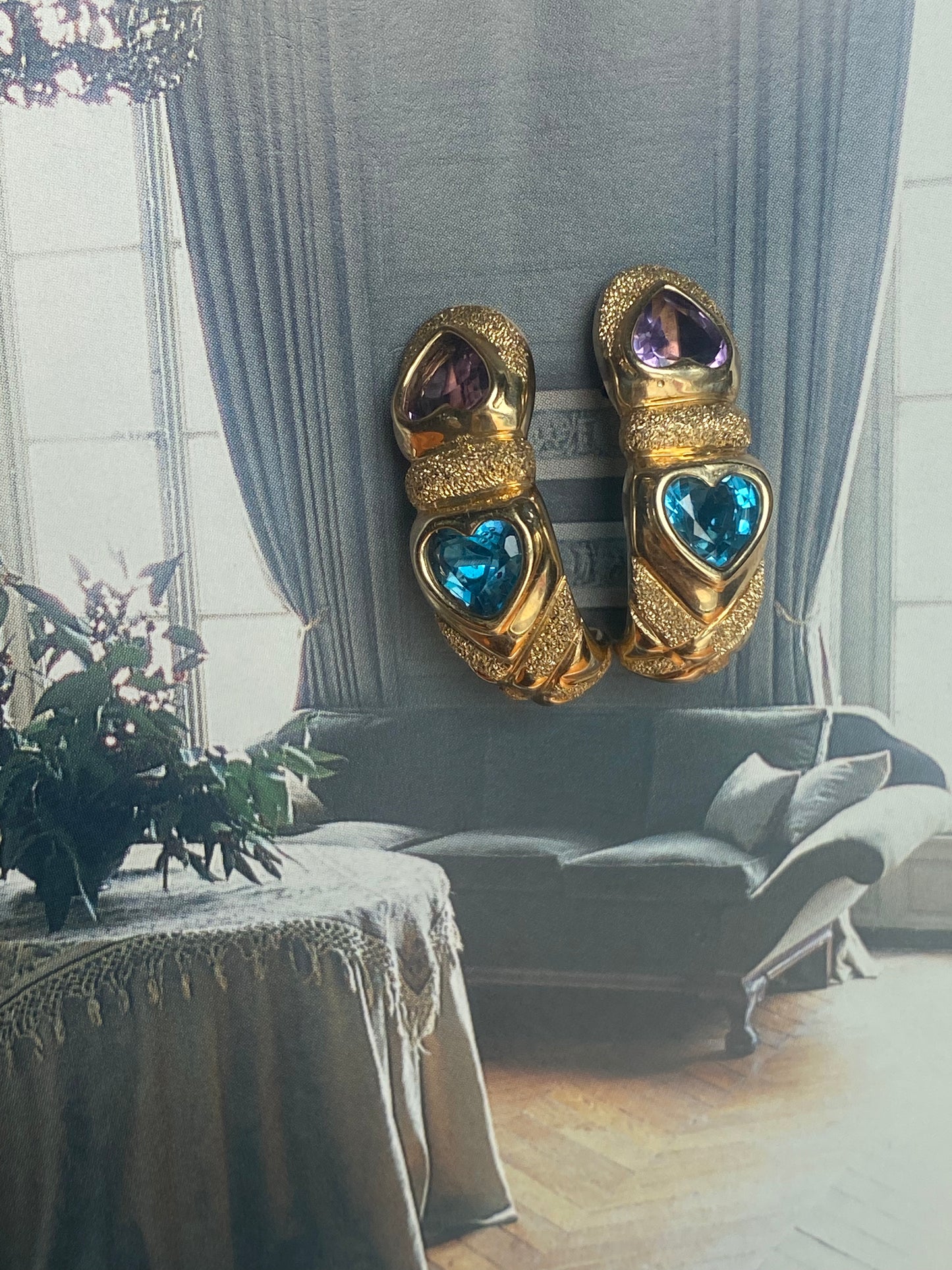 Double Heart Half Hoops