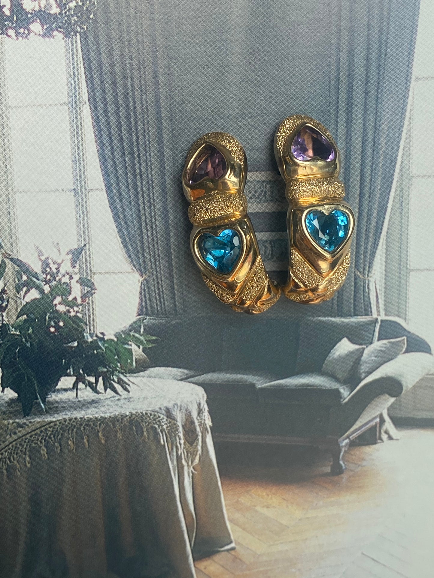 Double Heart Half Hoops