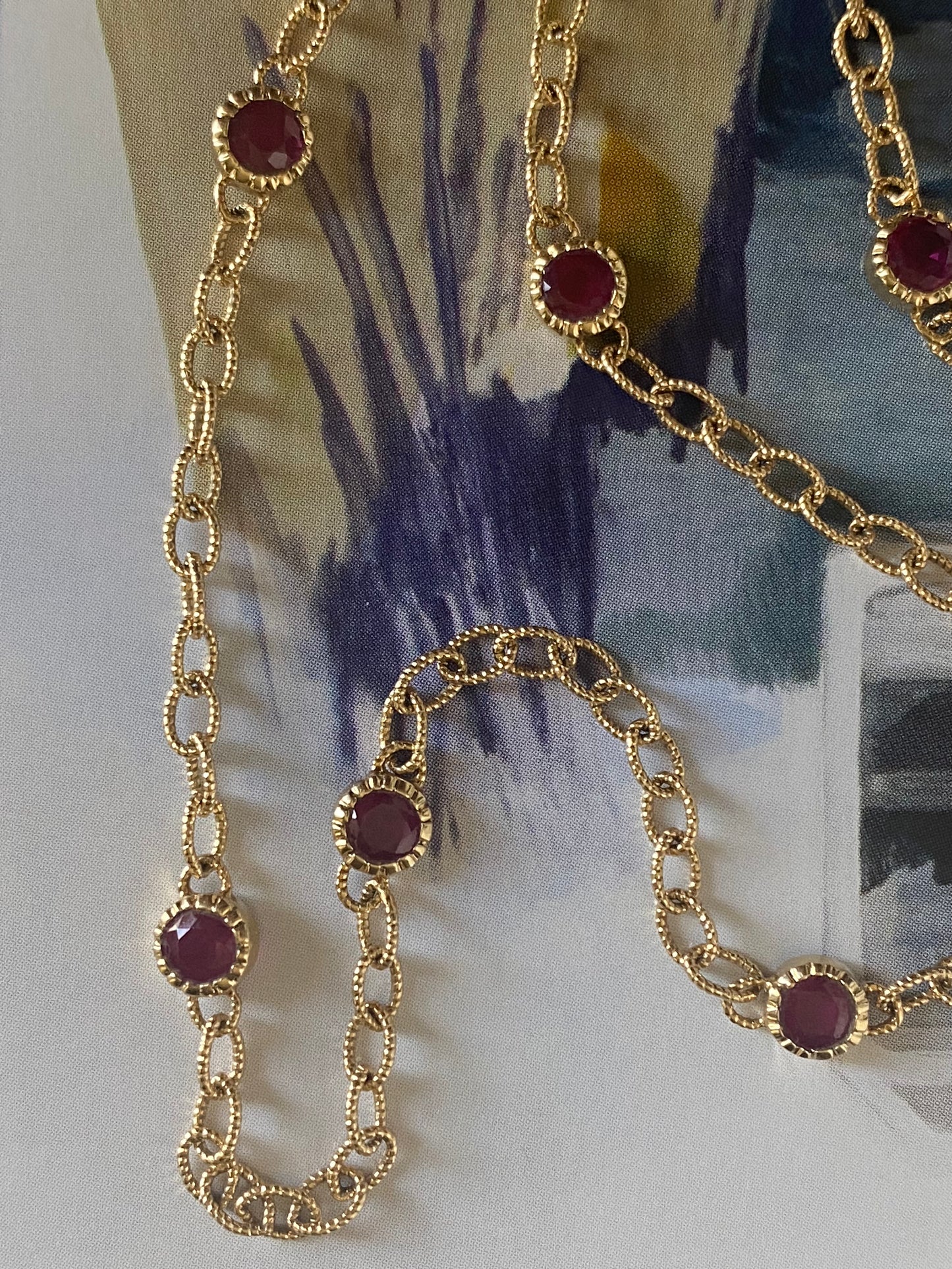 14k Ruby Station Necklace