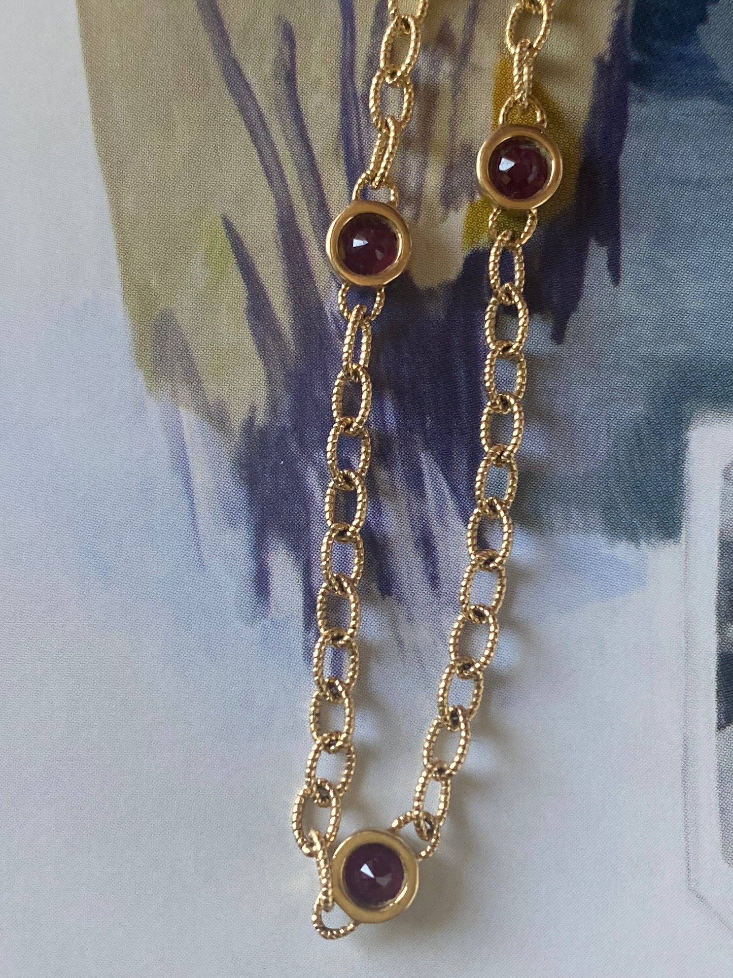 14k Ruby Station Necklace