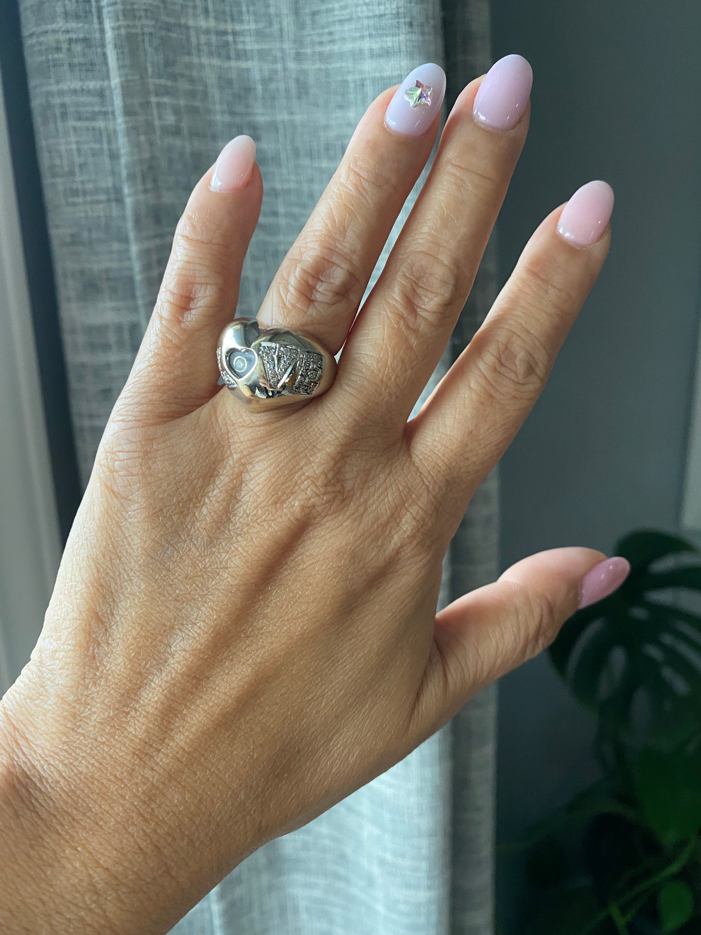 Floating Diamond LOVE Ring