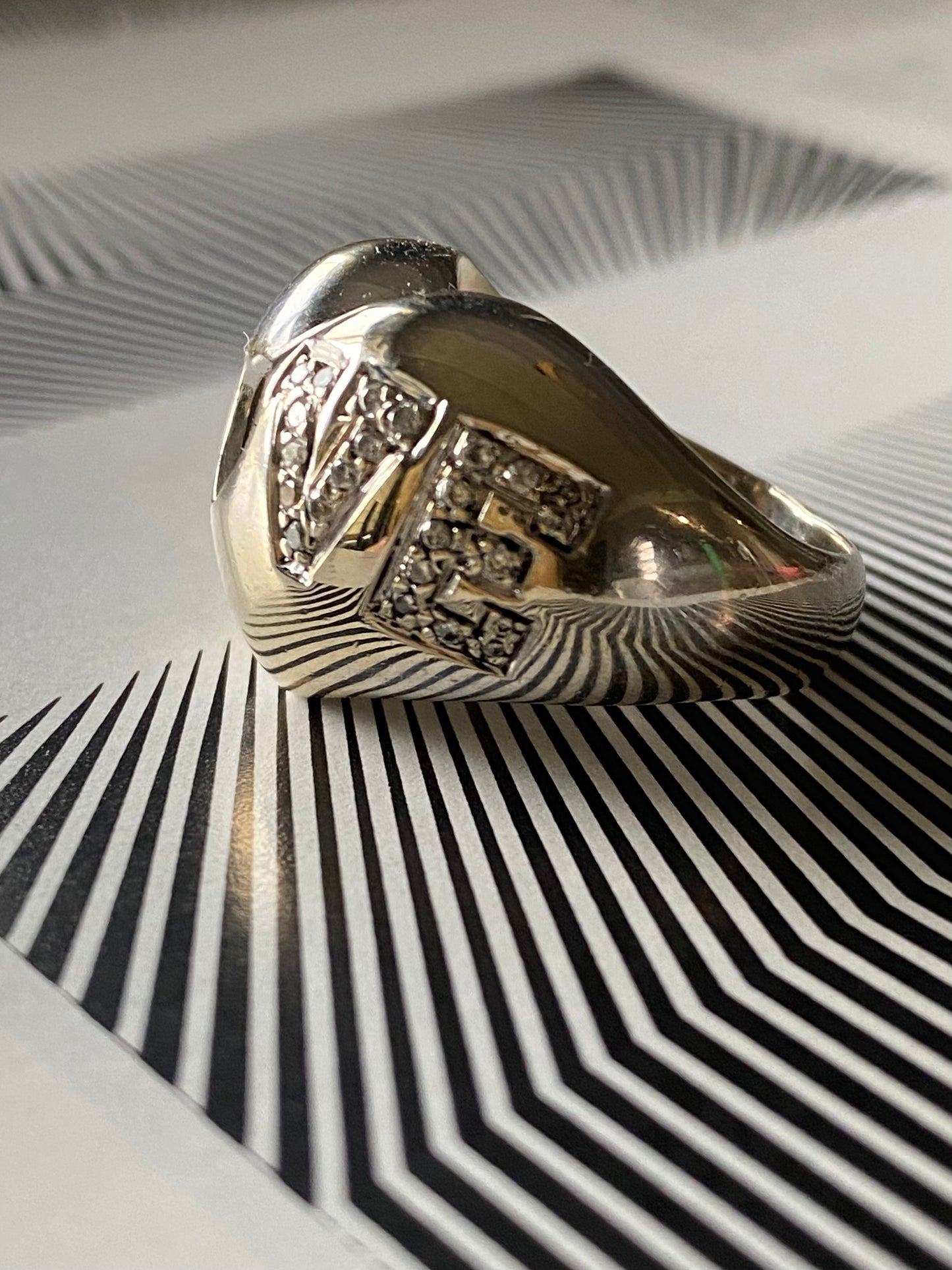 Floating Diamond LOVE Ring