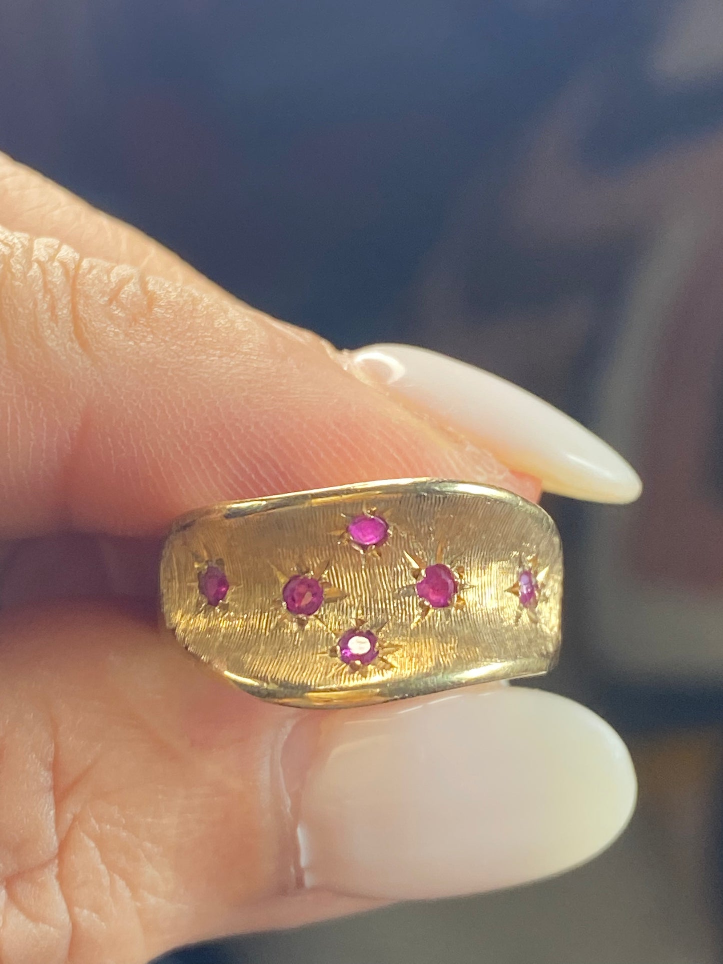 14k Curved Ruby Ring
