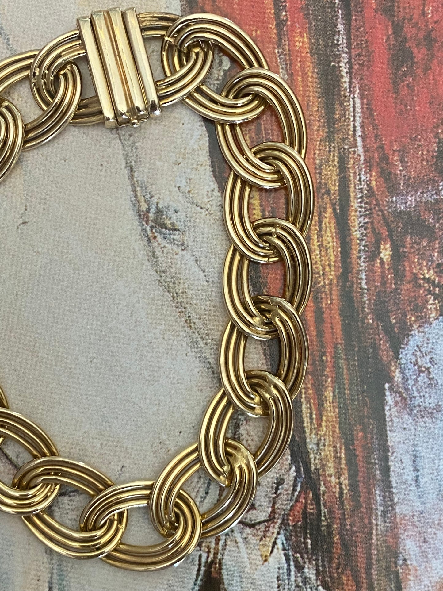 14k Large Triple Link Chain Bracelet