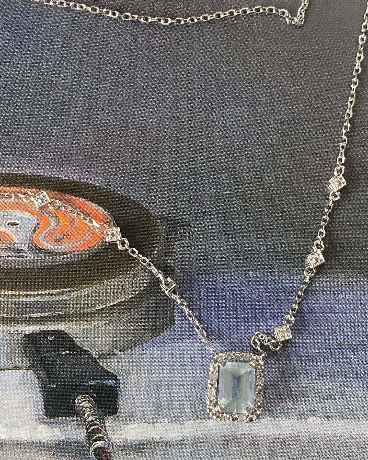 14k Topaz and Diamond Necklace