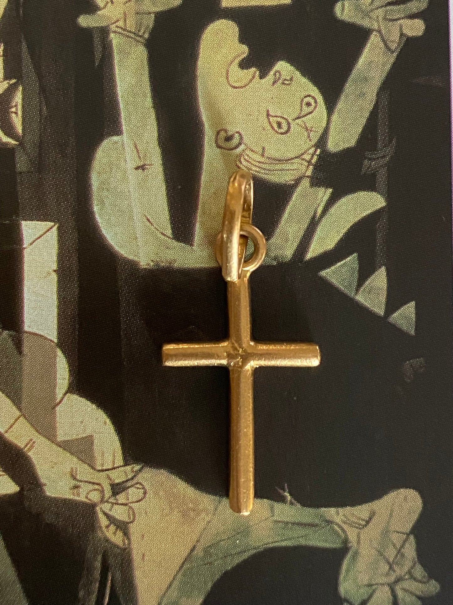 14k Textured Cross