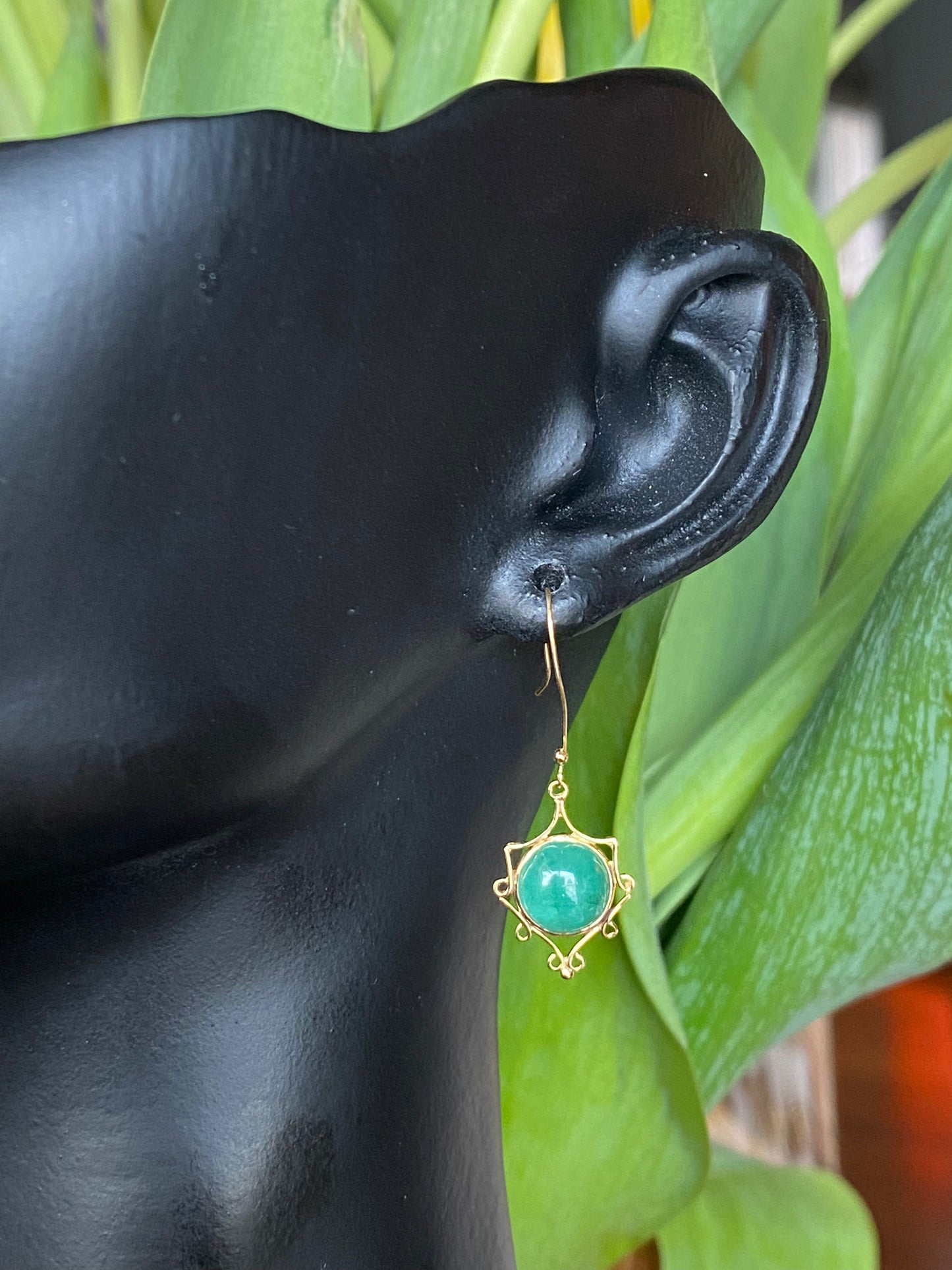 14k Green Gemstone Dangles