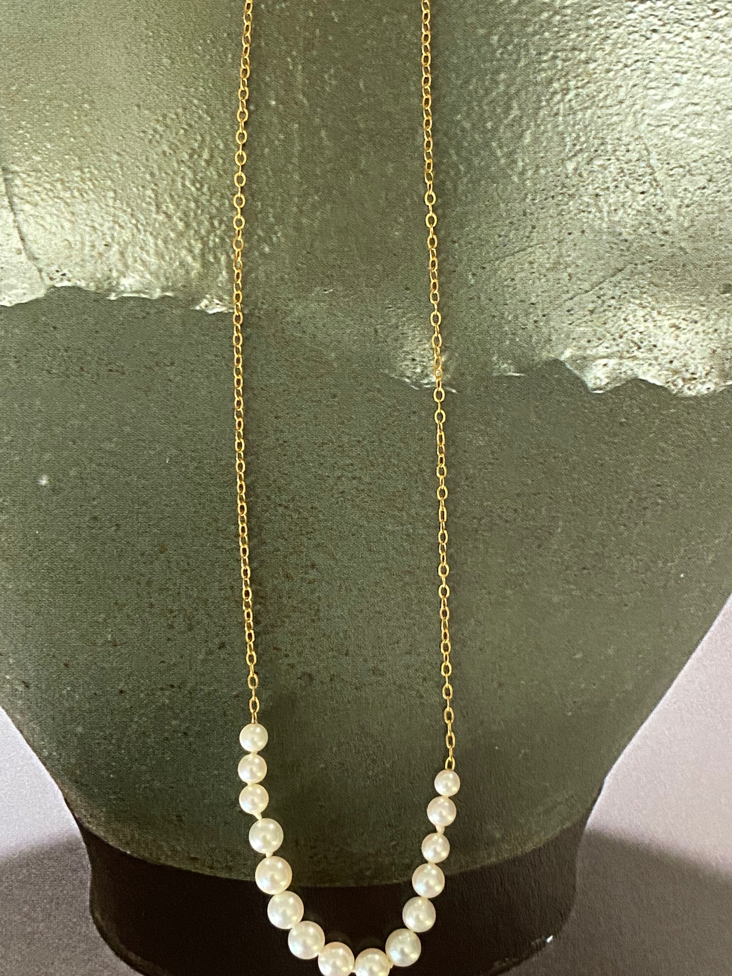 14k Dainty Pearl Necklace