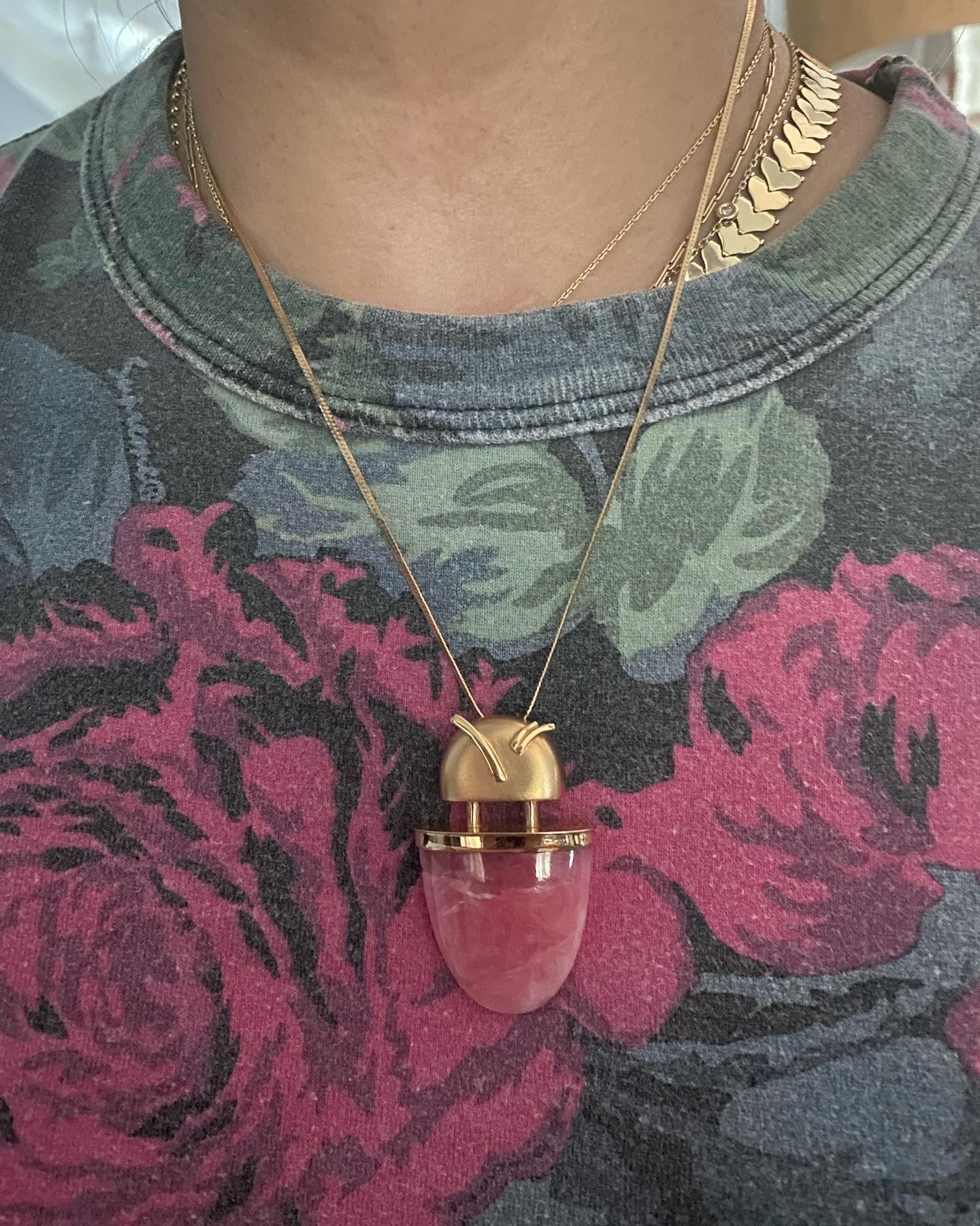 Rose Quartz Popsicle Pendant