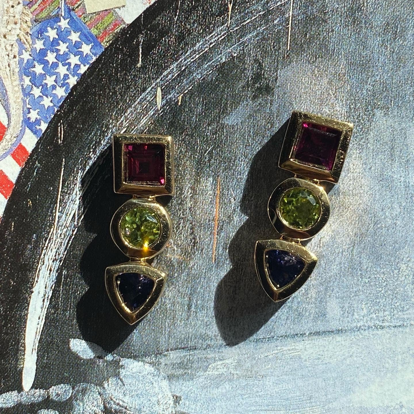 Gemstone Drop Earrings