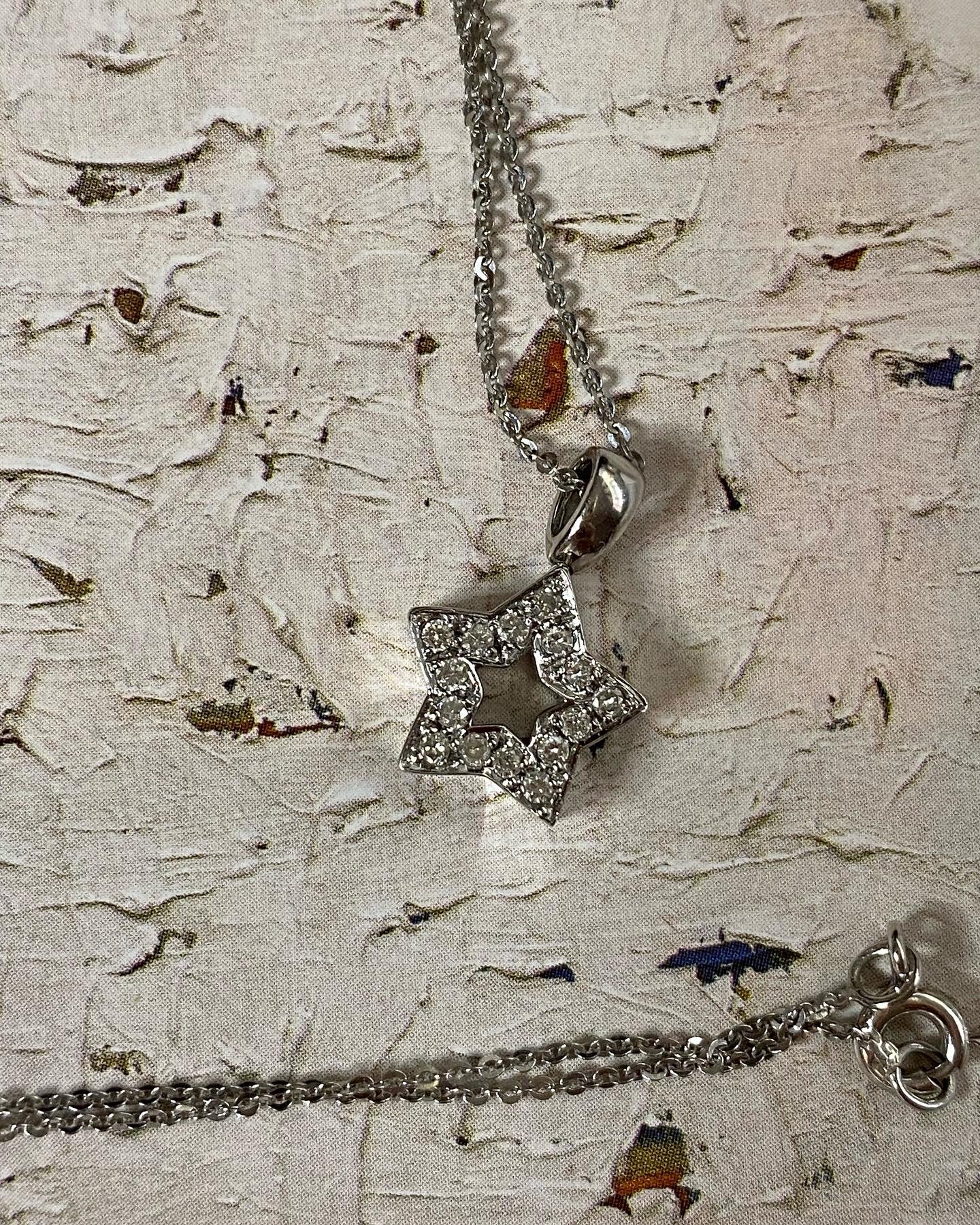 14k Diamond Star Necklace