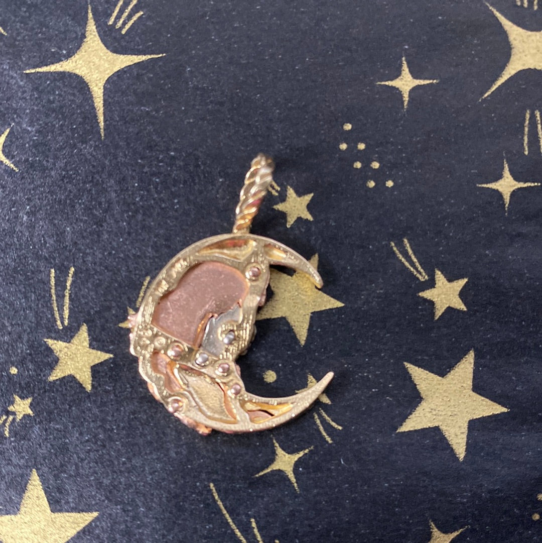 14k Lady Crescent Charm