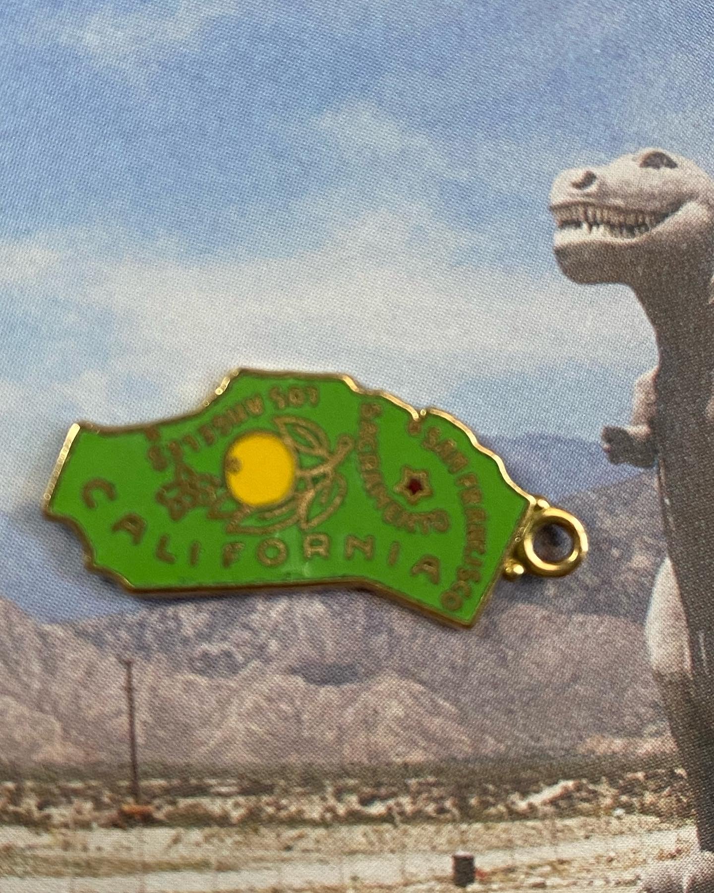 14k Vintage California Enamel Charm