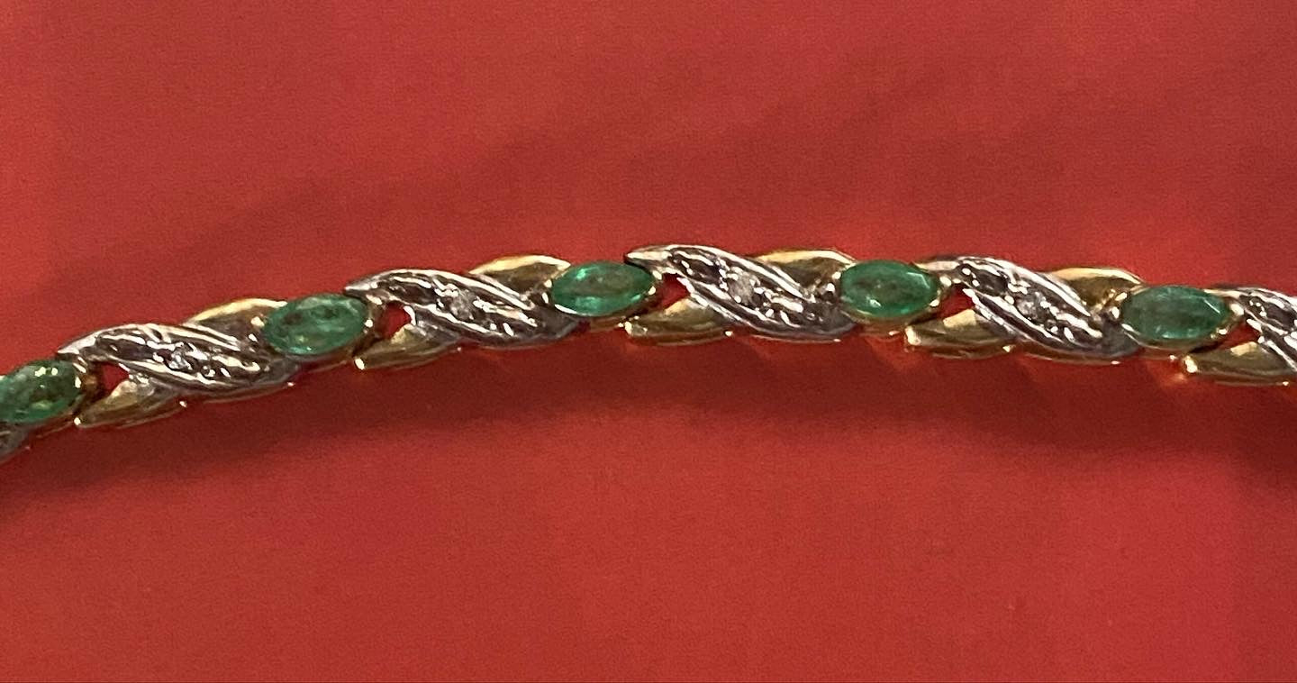 Emerald and Diamond Tennis Bracelet