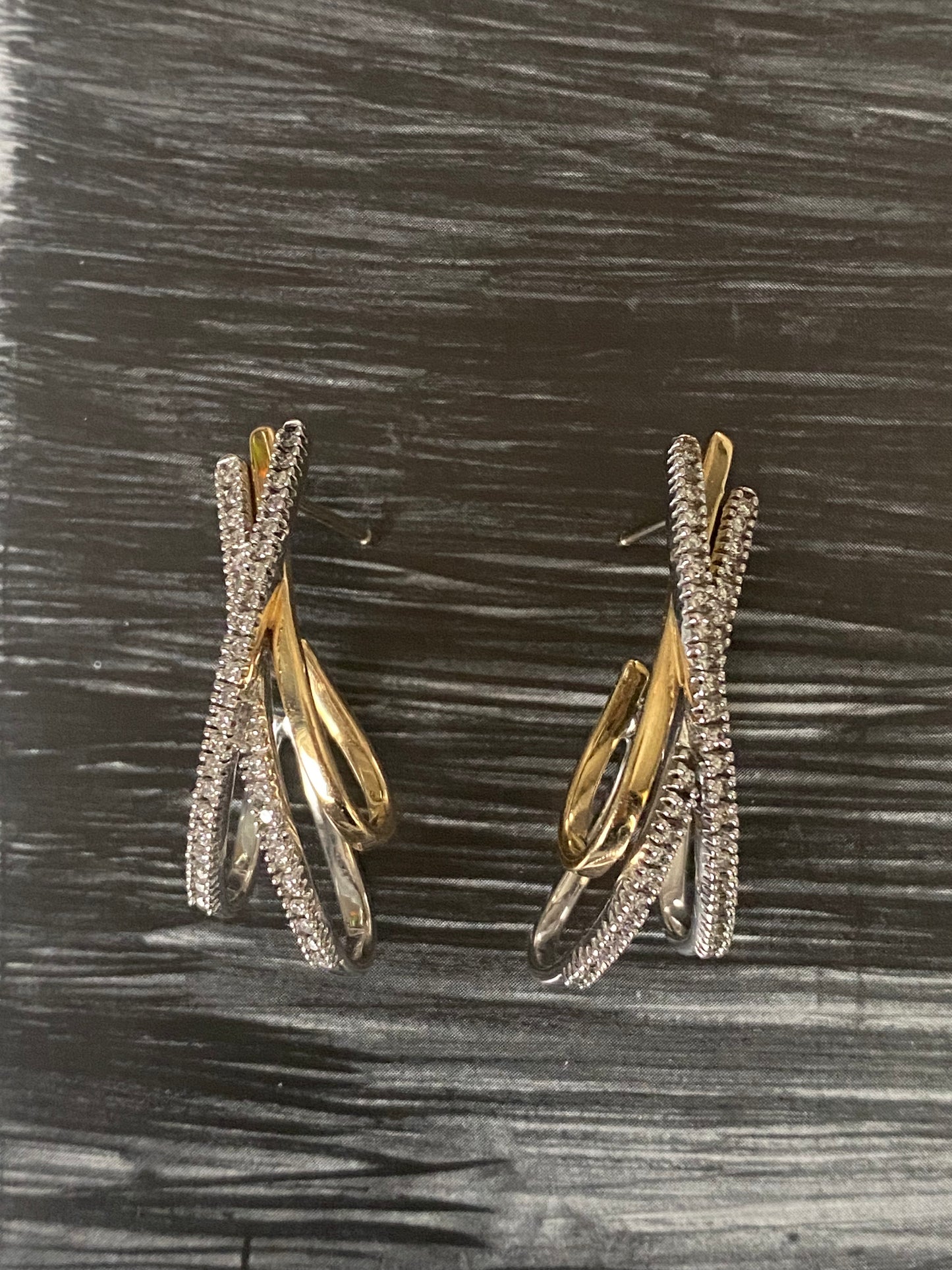 14k Diamond Criss Cross Earrings
