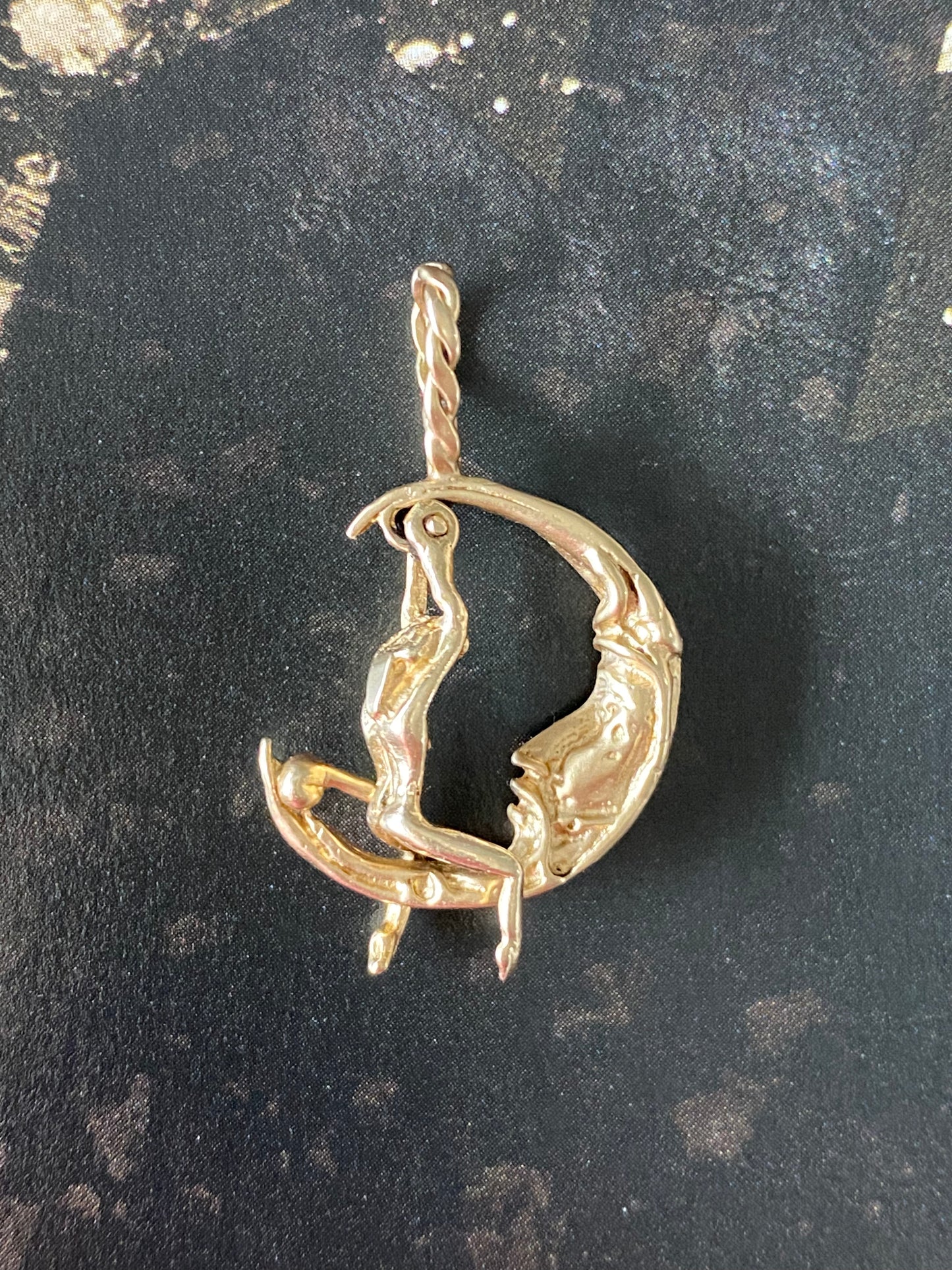 14k RARE Lady Moon Rider